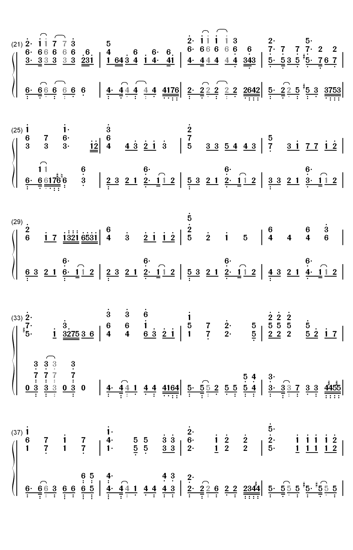 Veil-炎炎消防队ED双手简谱预览2