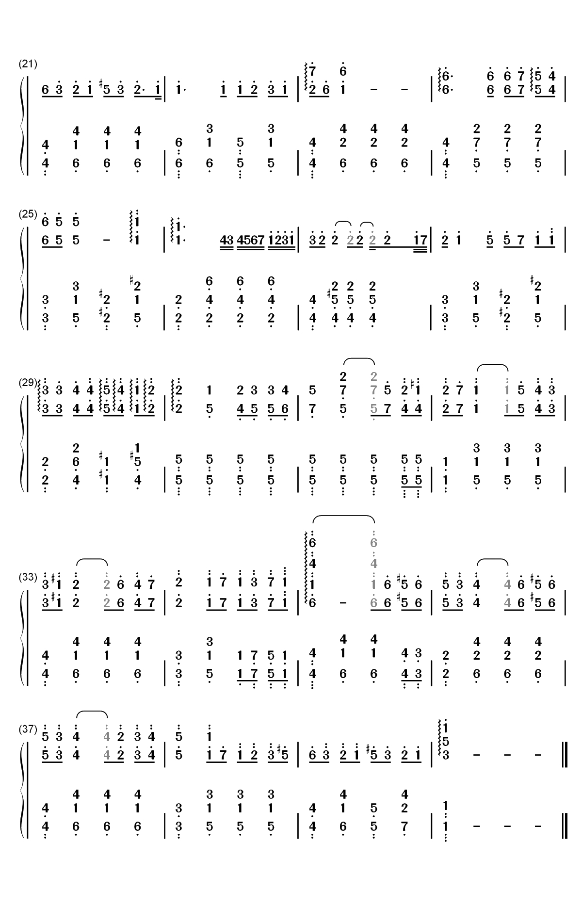 Passion-第三种爱情OST双手简谱预览2
