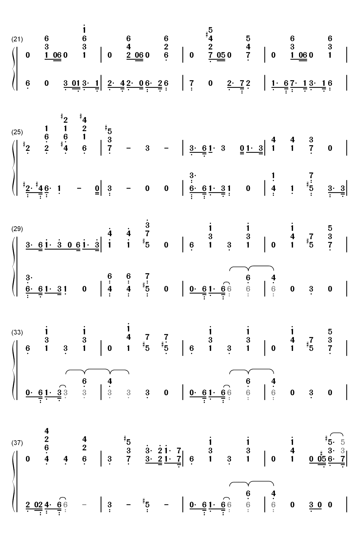 予兆のカッパー-皿三昧OST双手简谱预览2