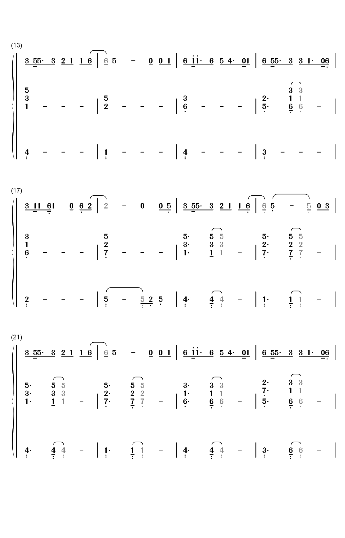 18-邓紫棋双手简谱预览2