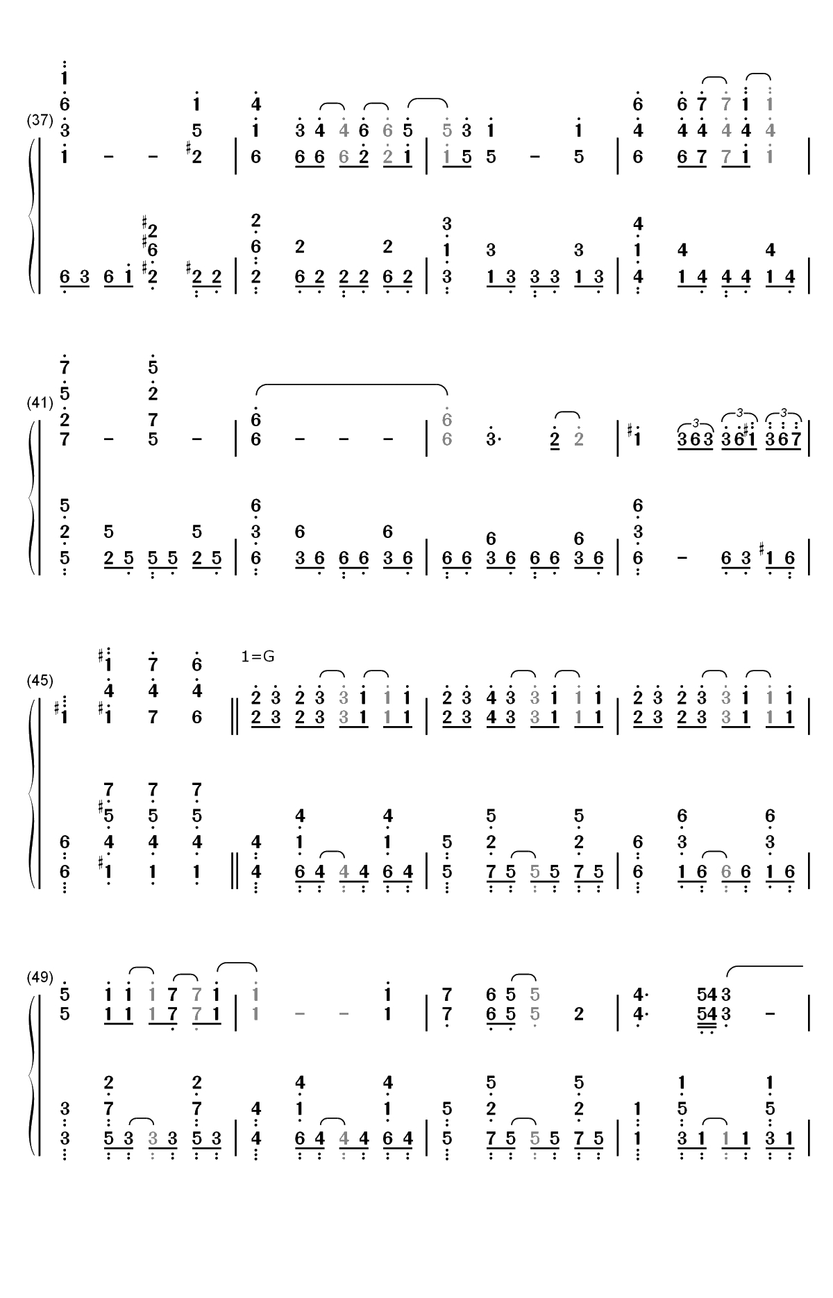 Im With You-为了女儿我说不定连魔王都能干掉OP双手简谱预览3