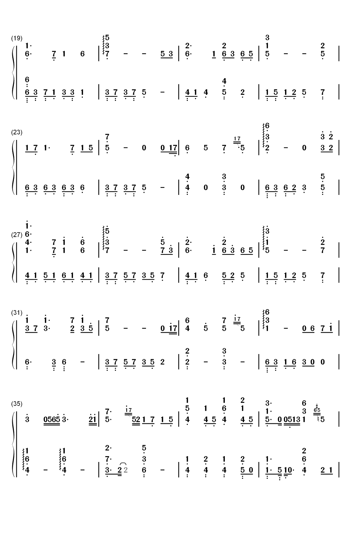 意难平-钢琴独奏版-陈情令插曲双手简谱预览2