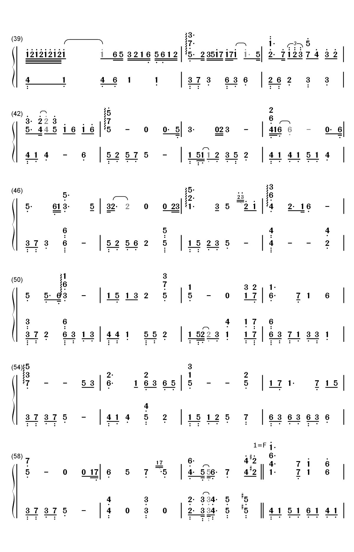 意难平-钢琴独奏版-陈情令插曲双手简谱预览3