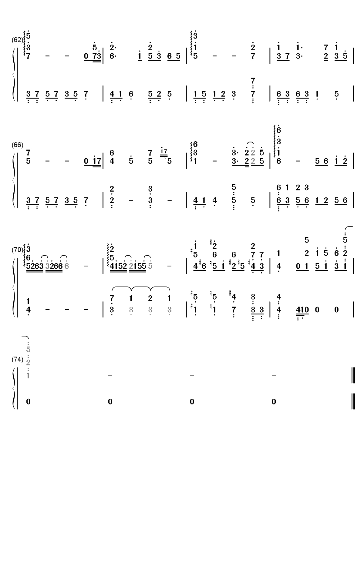 意难平-钢琴独奏版-陈情令插曲双手简谱预览4