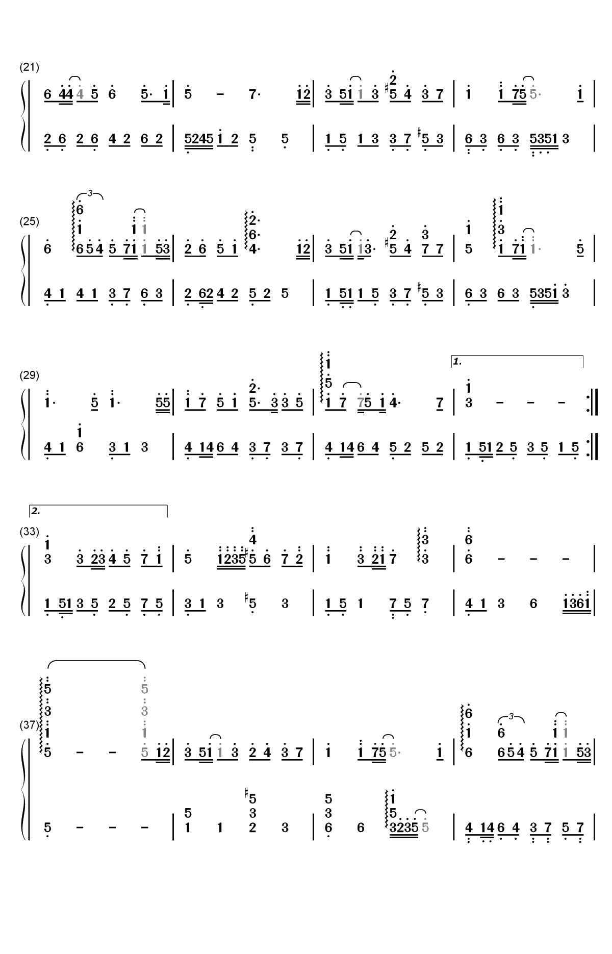 树洞-小欢喜插曲双手简谱预览2