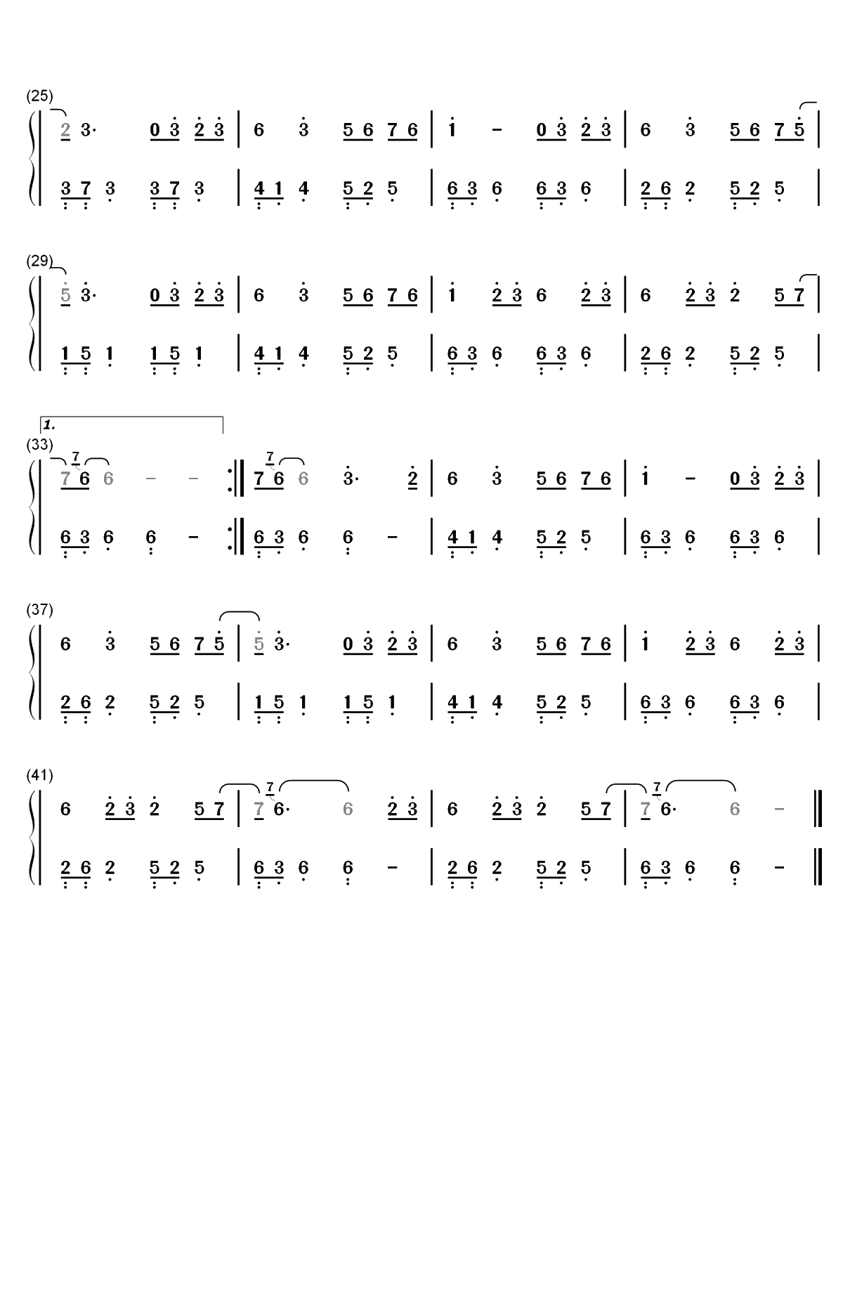 赤伶-抖音热歌双手简谱预览2