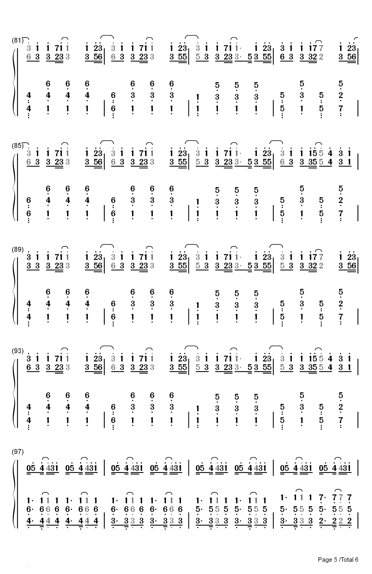 You Only Live Once-Yuri on Ice ED-冰上的尤里ED双手简谱预览5