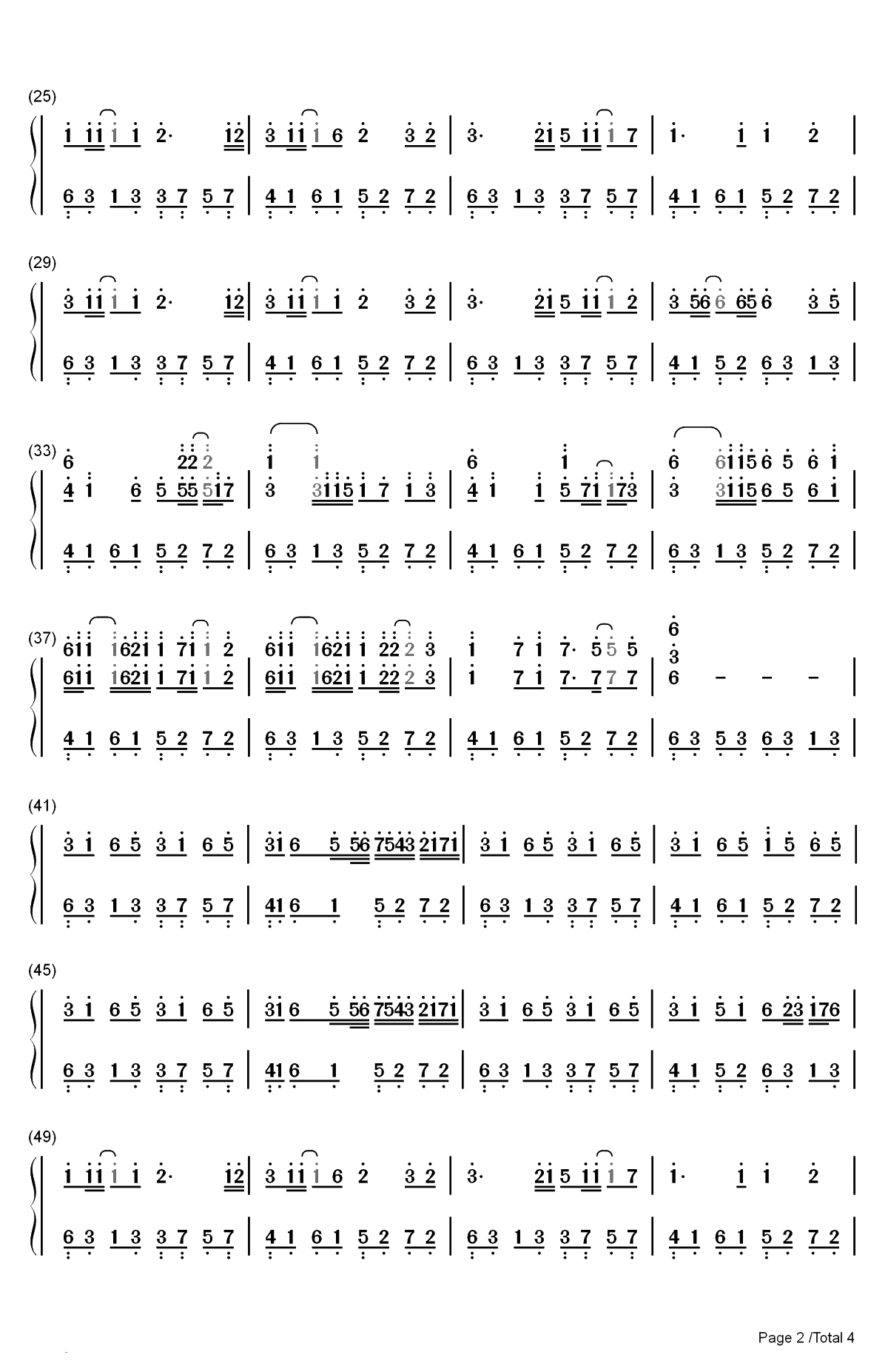 时光卷轴-双笙和封茗囧菌双手简谱预览2