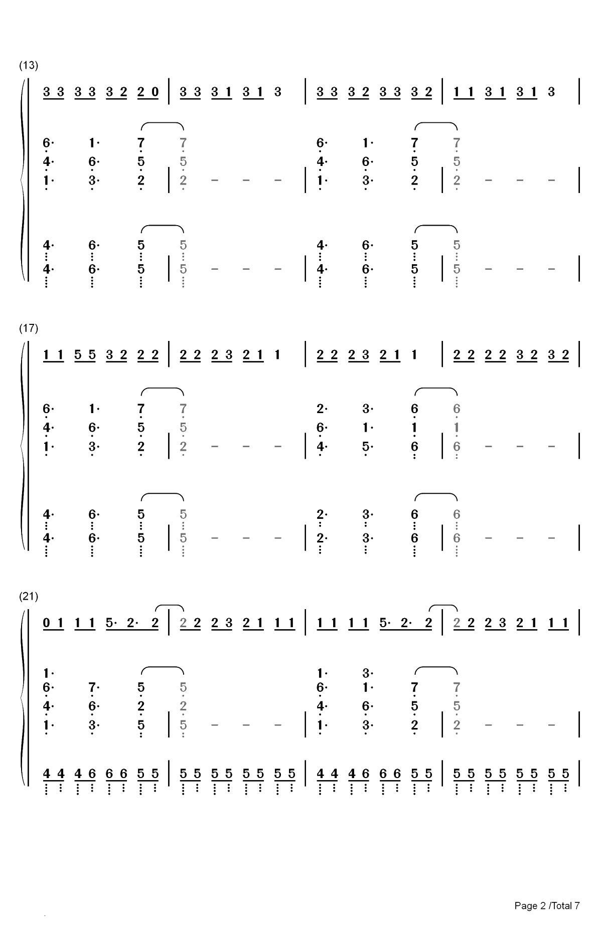 I Think Im Okay双手简谱预览2