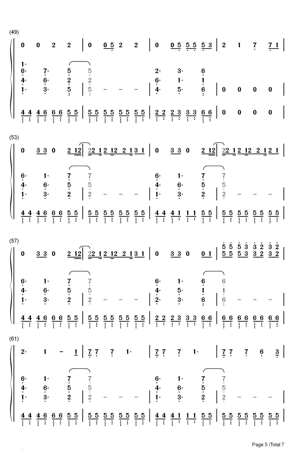 I Think Im Okay双手简谱预览5