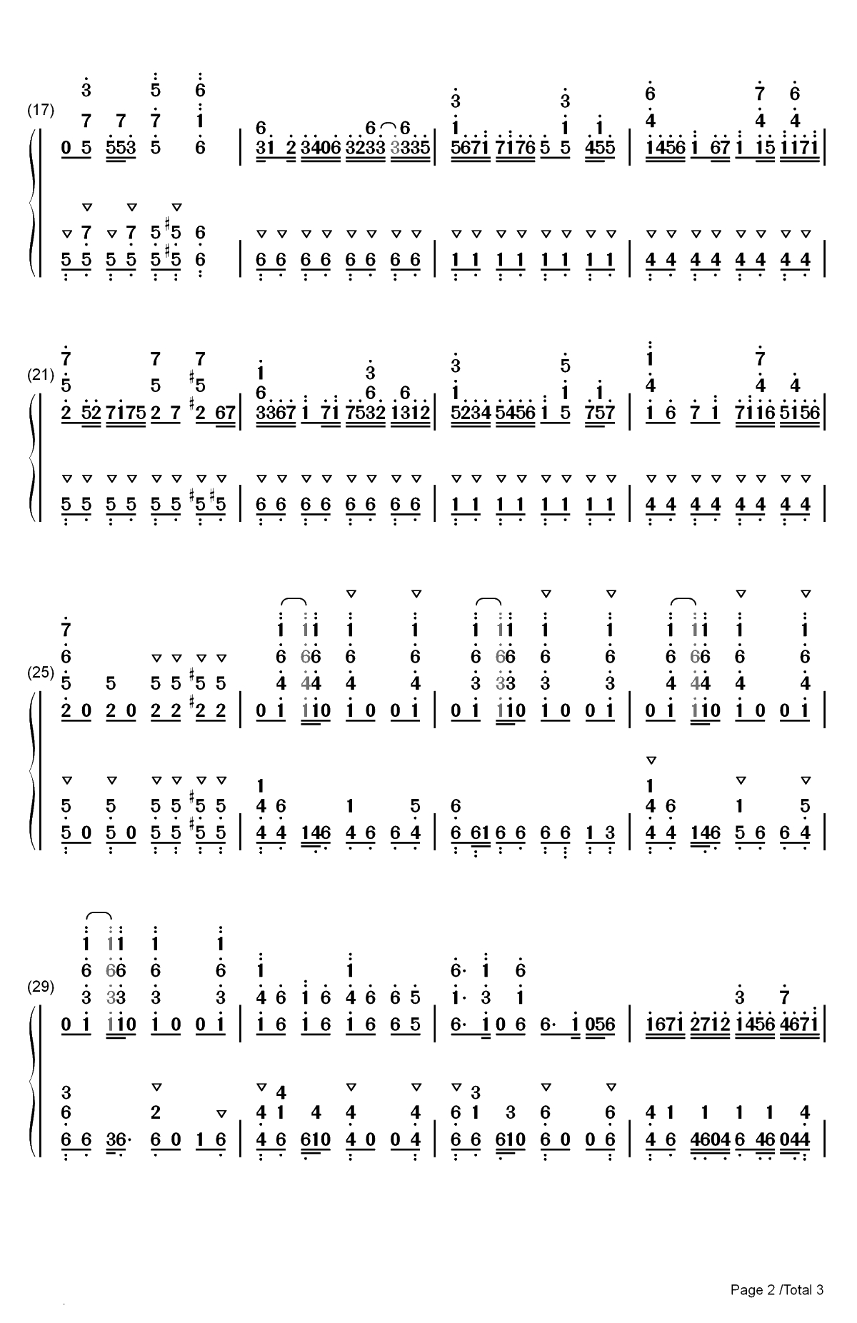 お願いマッスル-流汗吧健身少女OP双手简谱预览2