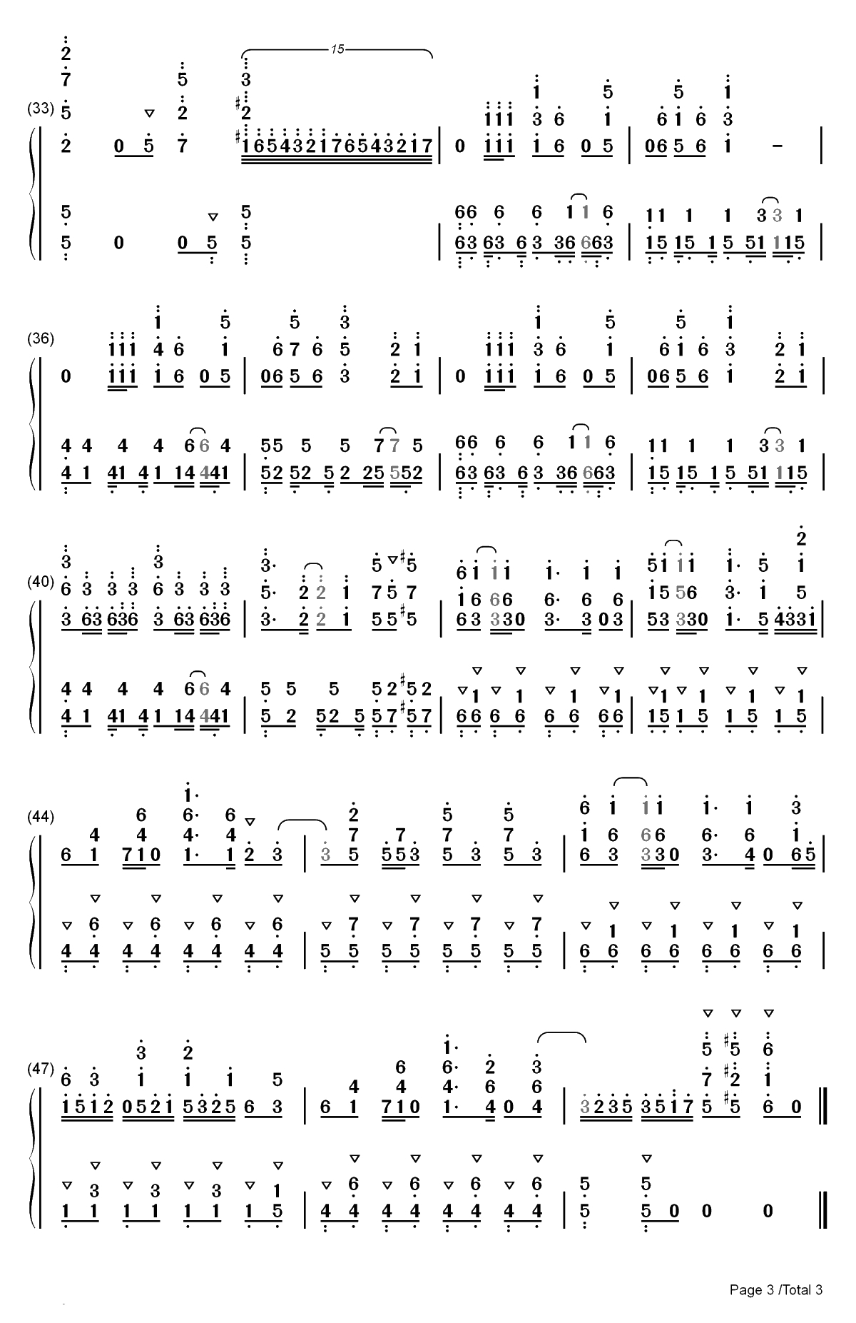 お願いマッスル-流汗吧健身少女OP双手简谱预览3