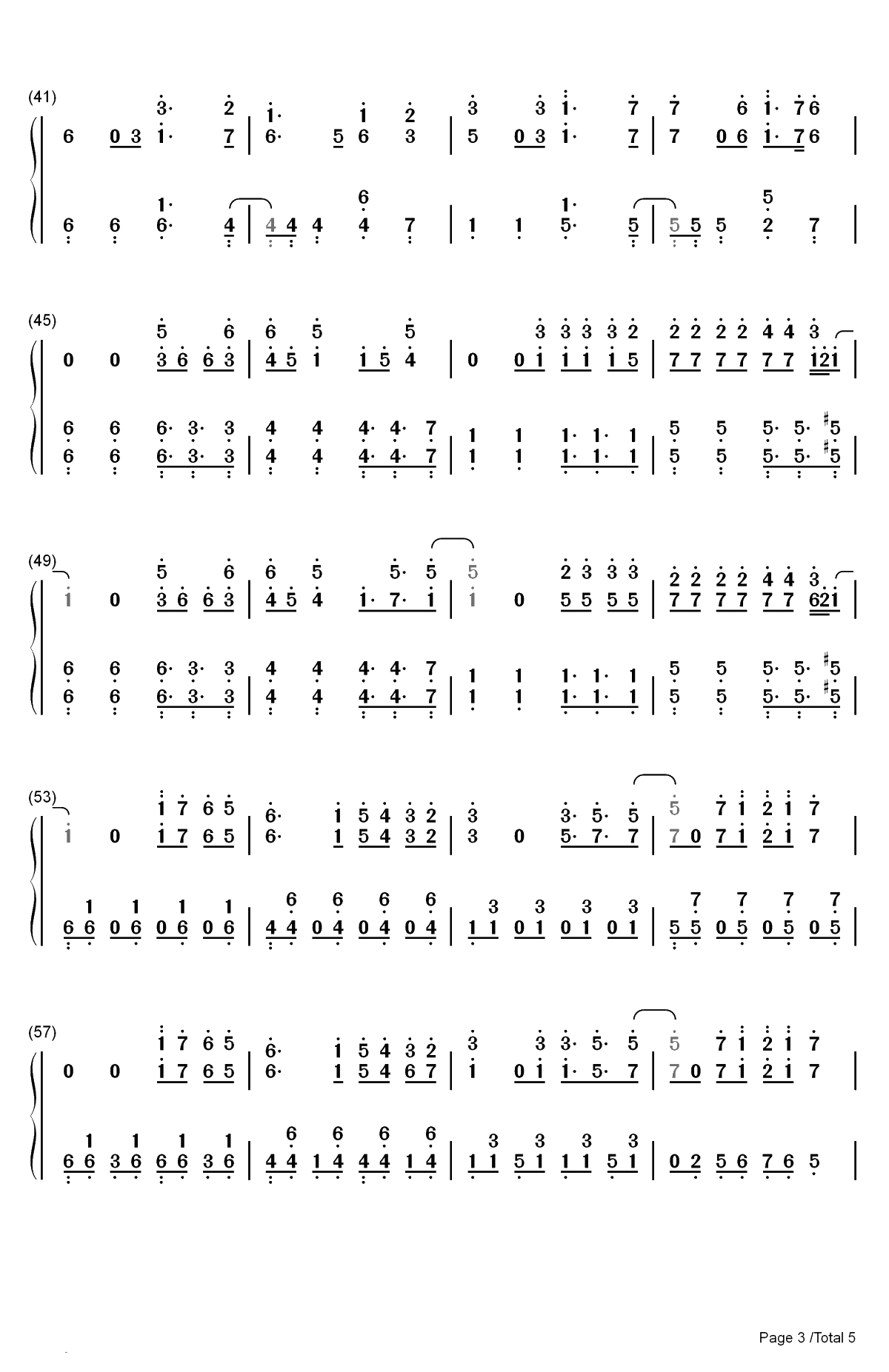 Unity-Alan Walker双手简谱预览3