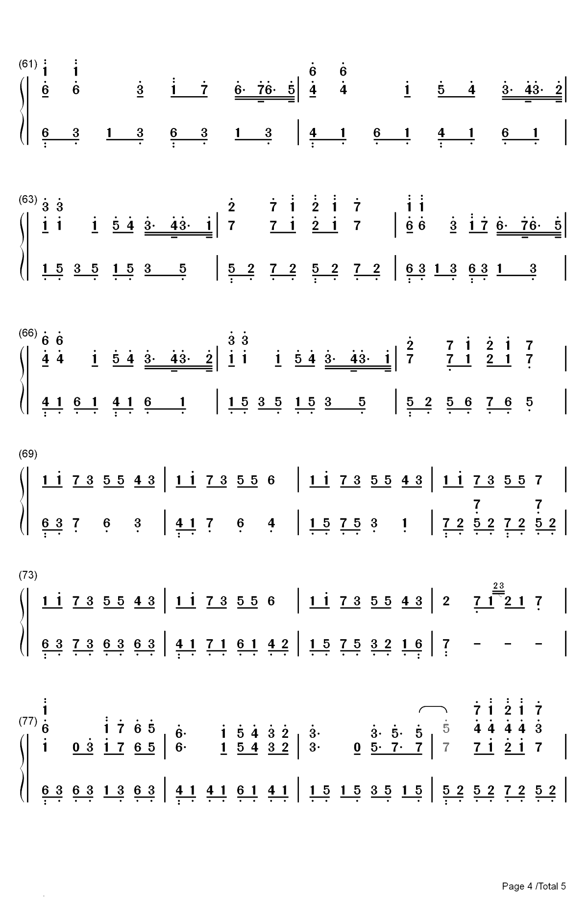 Unity-Alan Walker双手简谱预览4