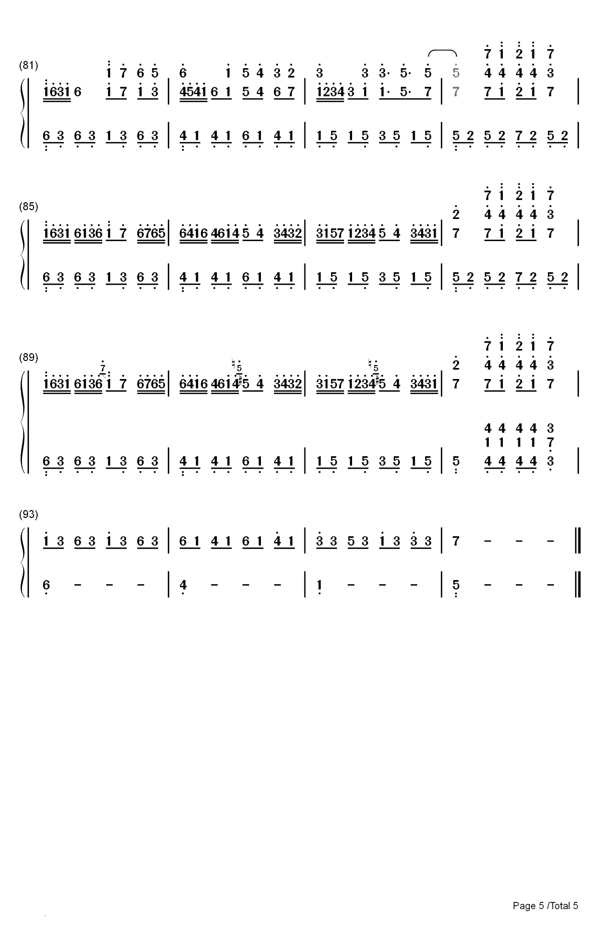 Unity-Alan Walker双手简谱预览5