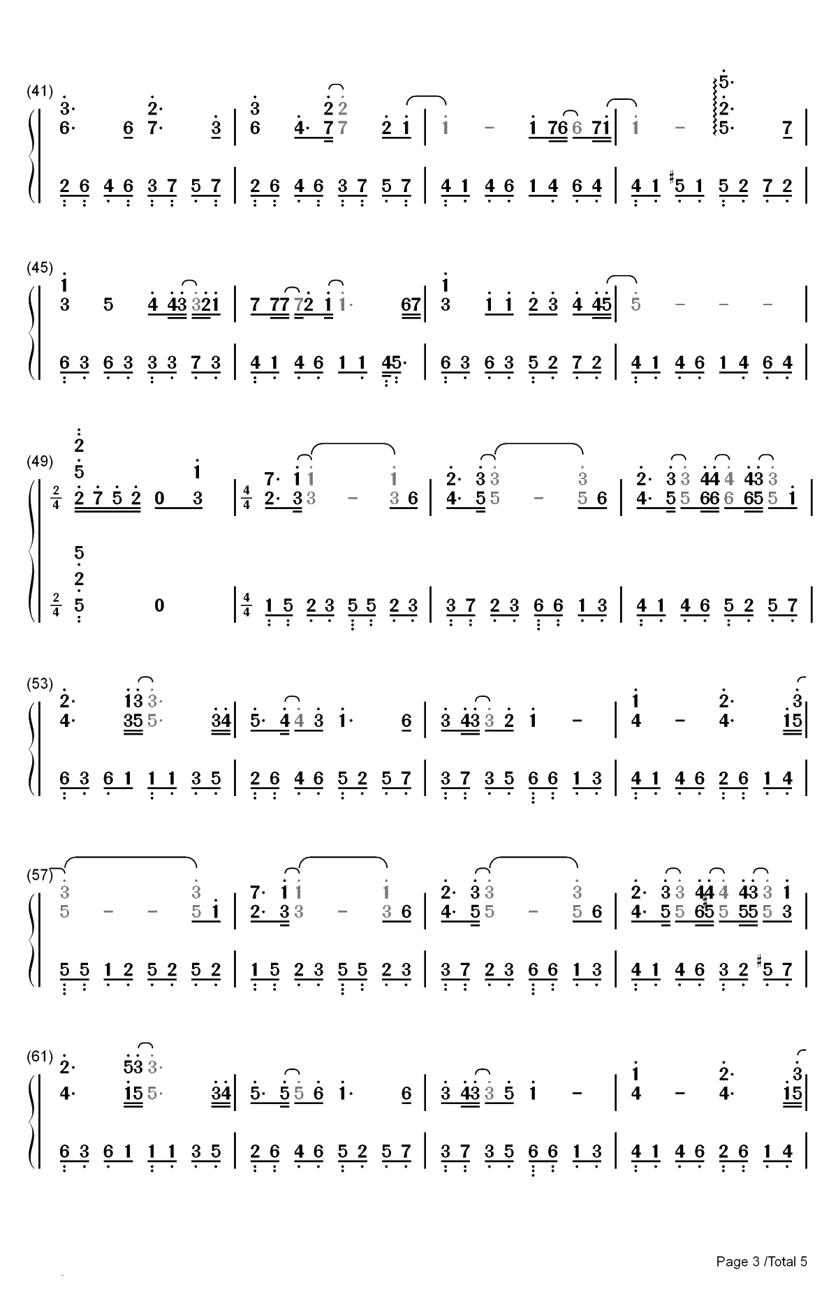 茜空君舞フ红叶ノ散歩道-此花绮谭ED双手简谱预览3