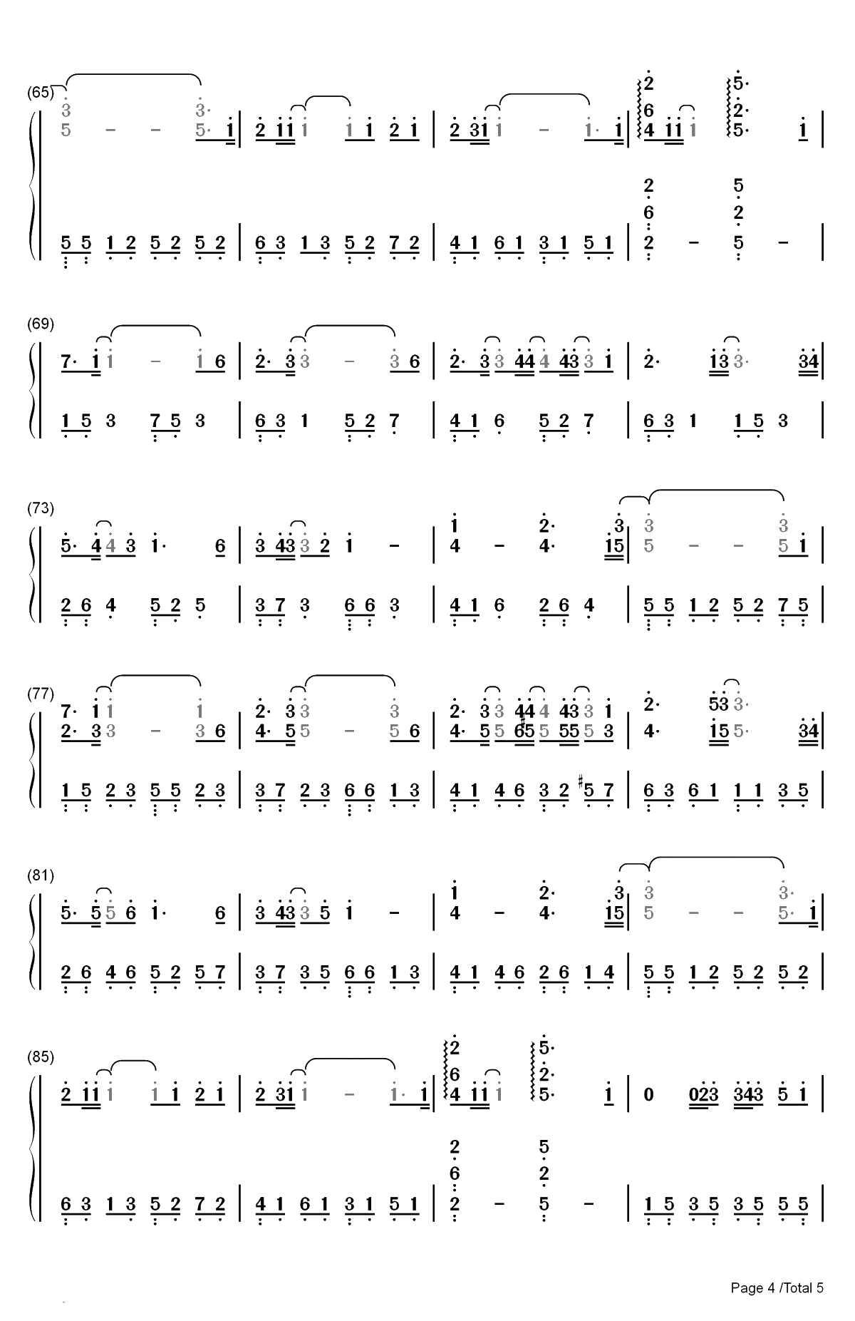 茜空君舞フ红叶ノ散歩道-此花绮谭ED双手简谱预览4