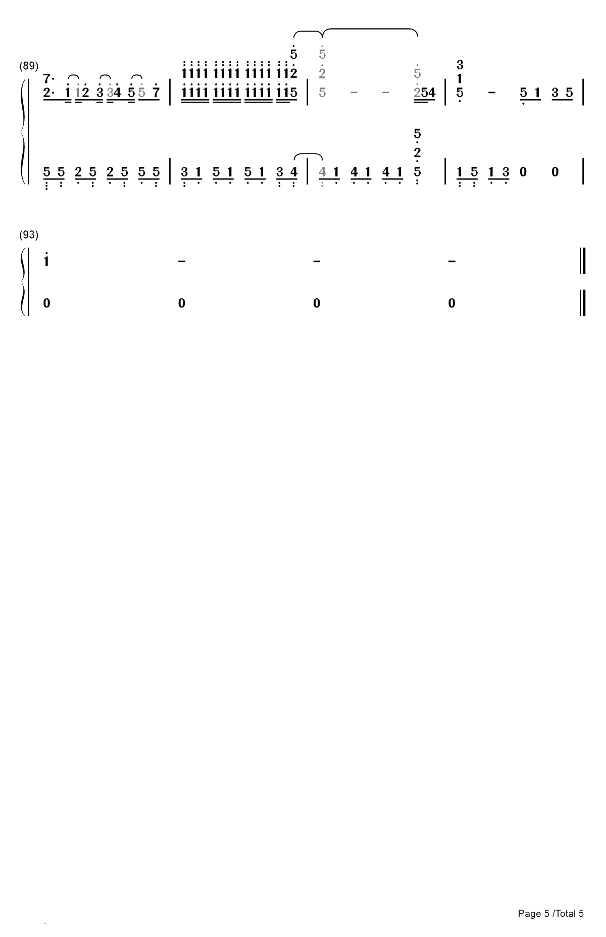 茜空君舞フ红叶ノ散歩道-此花绮谭ED双手简谱预览5