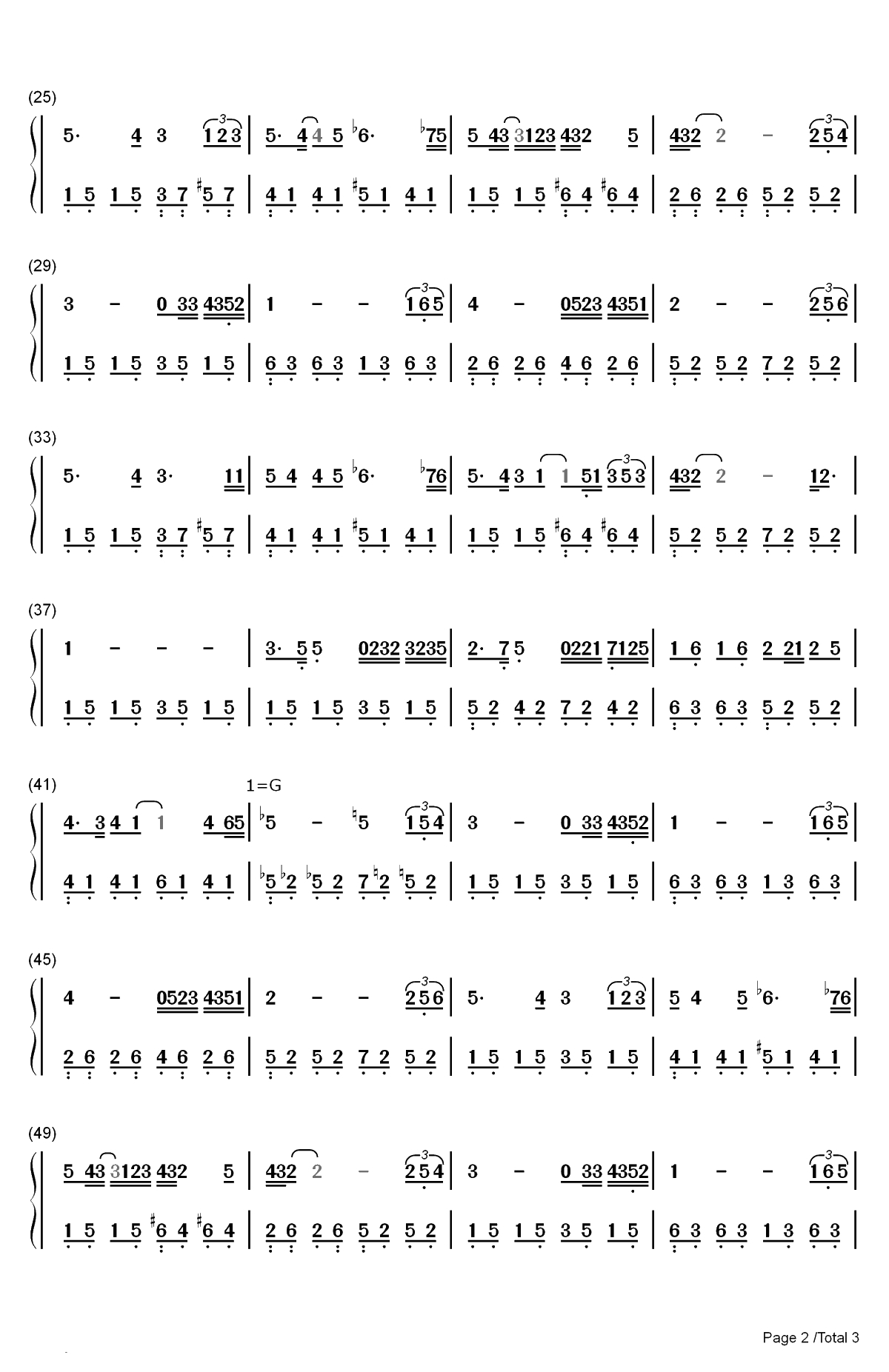 相信你的人-银河补习班推广曲双手简谱预览2