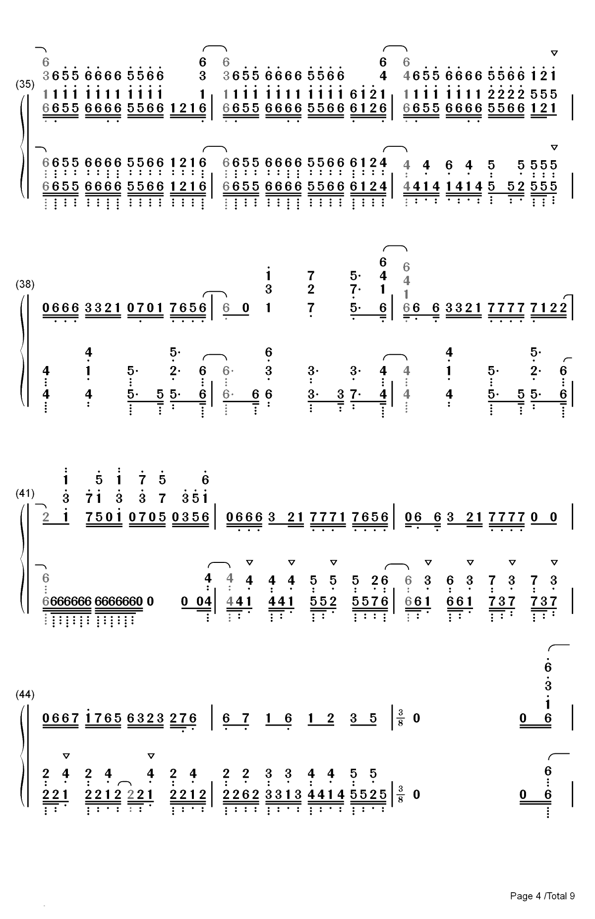 ADAMAS-刀剑神域 Alicization OP双手简谱预览4