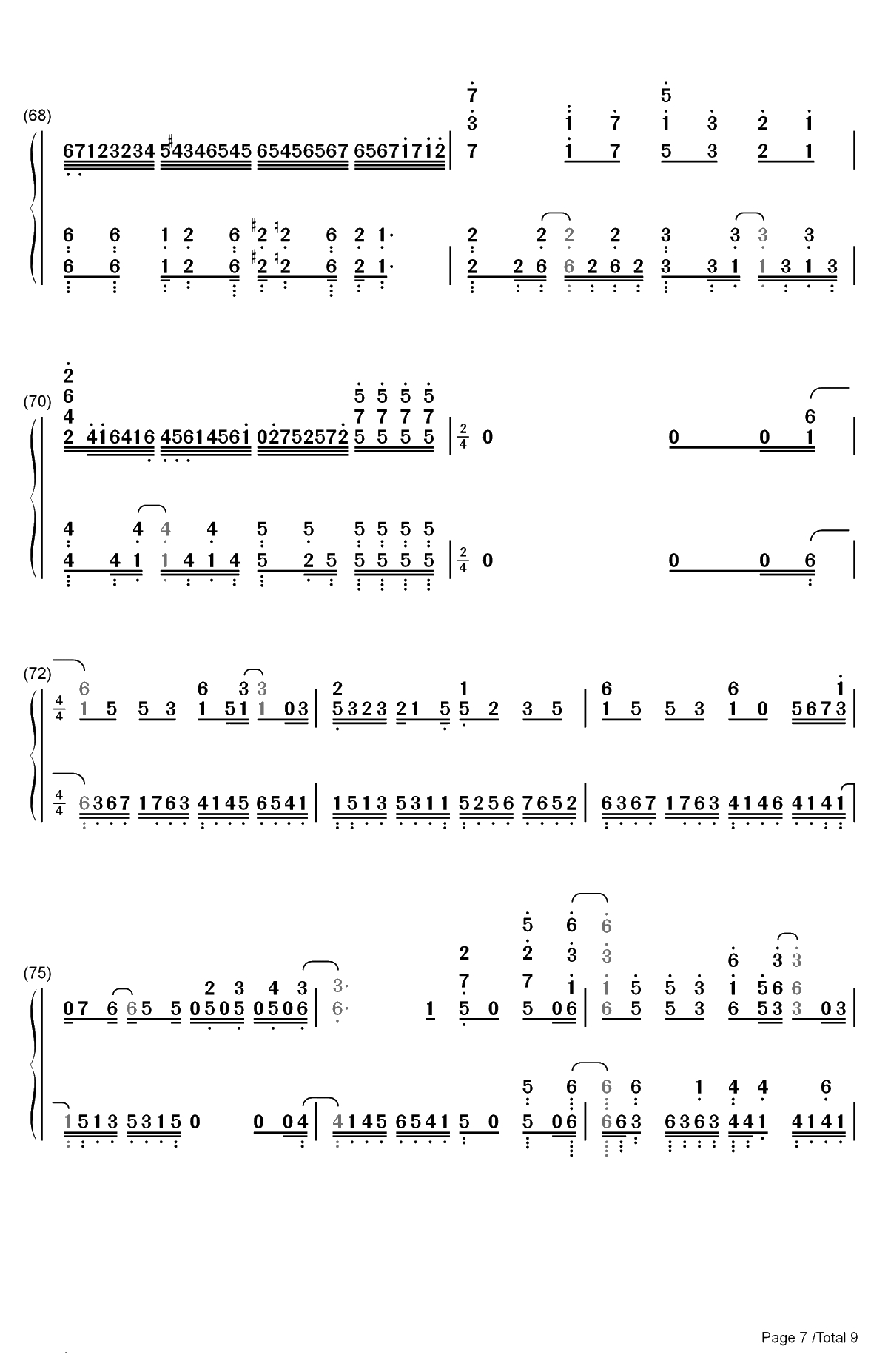 ADAMAS-刀剑神域 Alicization OP双手简谱预览7
