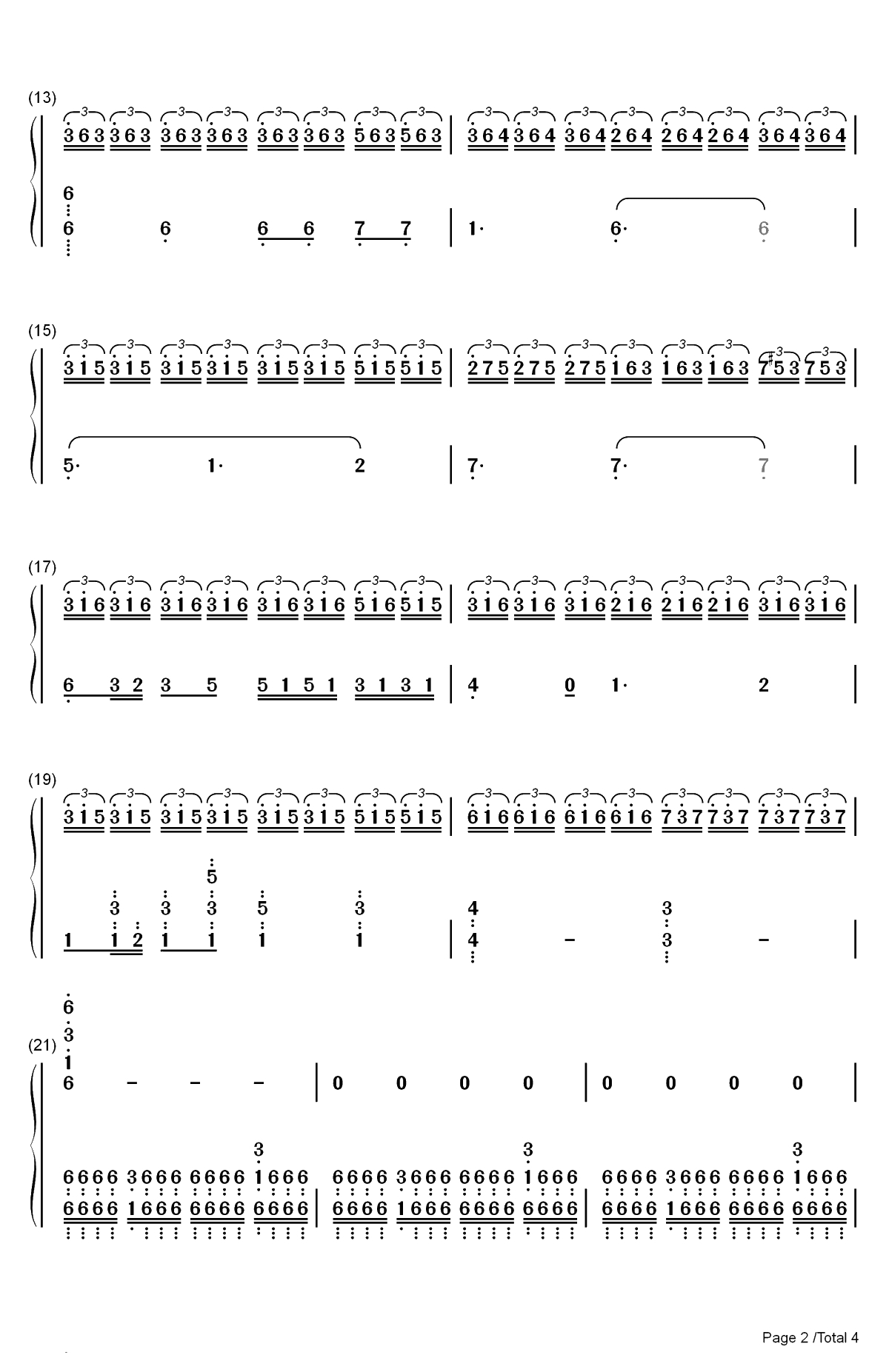 开启新征程-流浪地球片尾曲双手简谱预览2