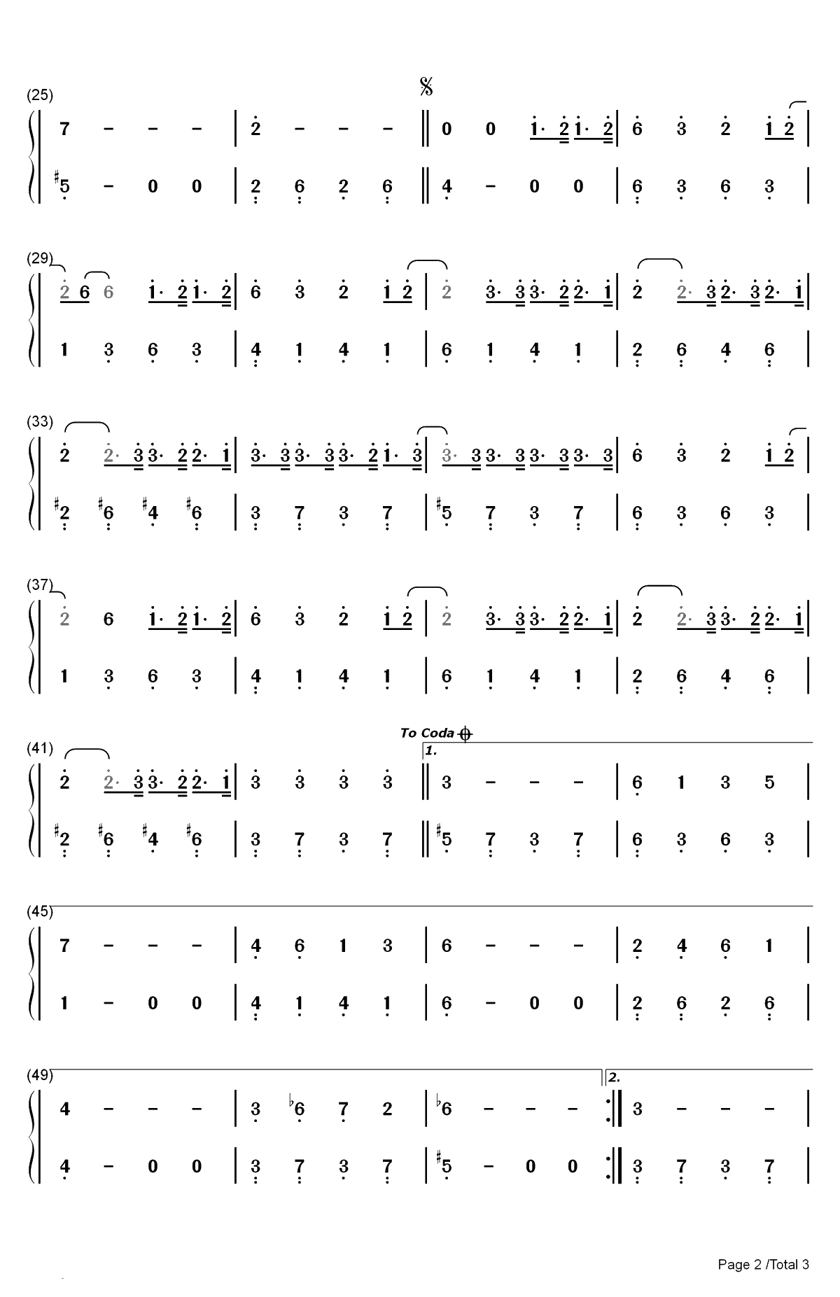 慢半拍-薛之谦双手简谱预览2