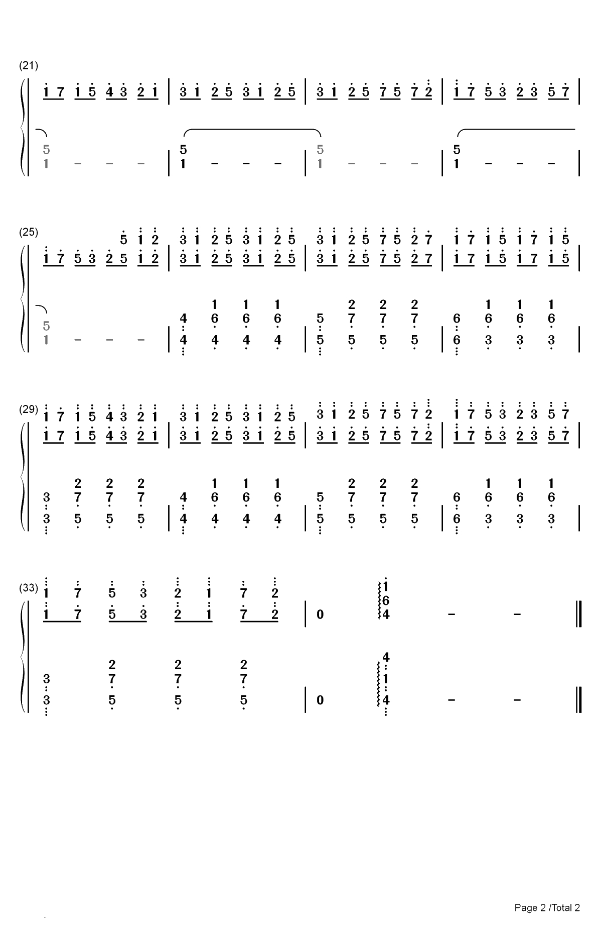 セツナツ-粗点心战争OST双手简谱预览2