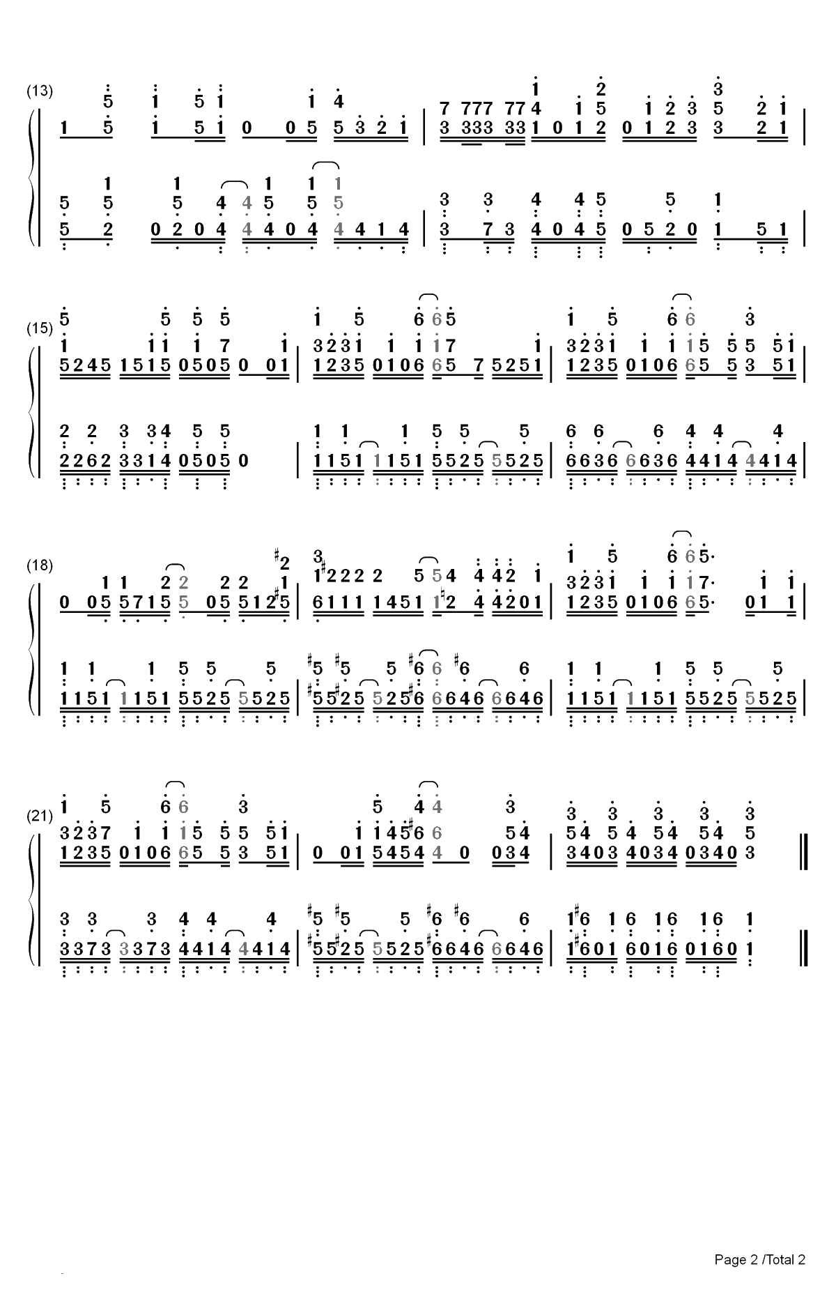 ココハドコ-你遭难了吗OP双手简谱预览2