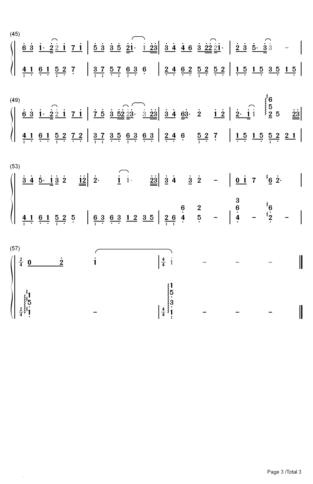 那个傻瓜-陈雪凝双手简谱预览3