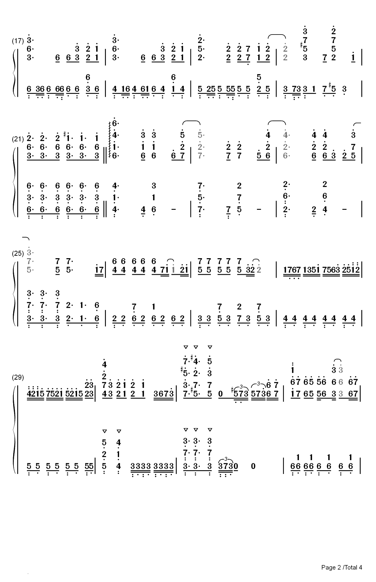 真理の鏡剣乃ように-在世界尽头咏唱恋曲的少女YU-NO ED双手简谱预览2