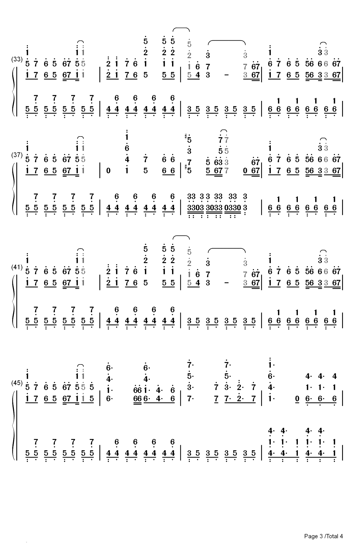 真理の鏡剣乃ように-在世界尽头咏唱恋曲的少女YU-NO ED双手简谱预览3