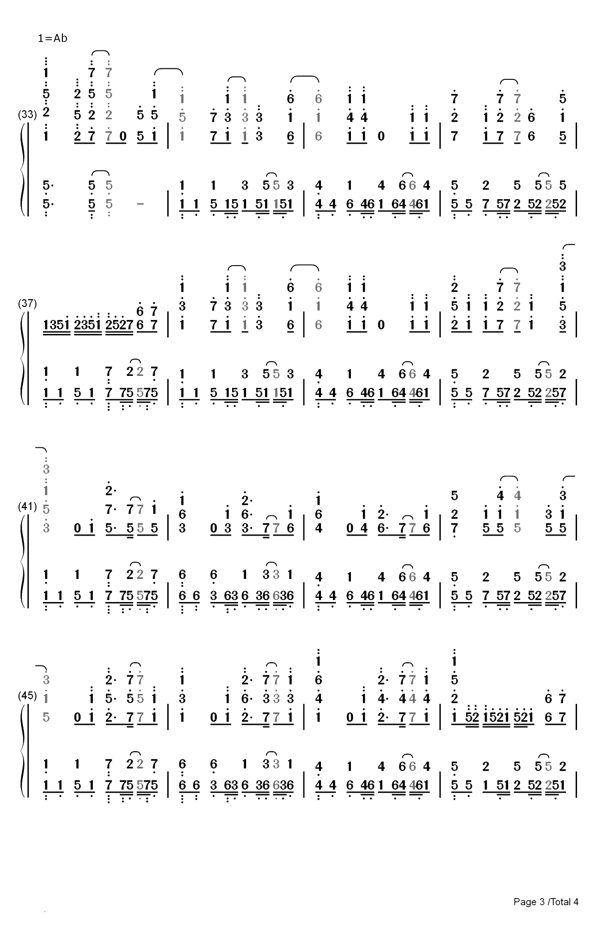 17才-来自多彩世界的明天OP双手简谱预览3