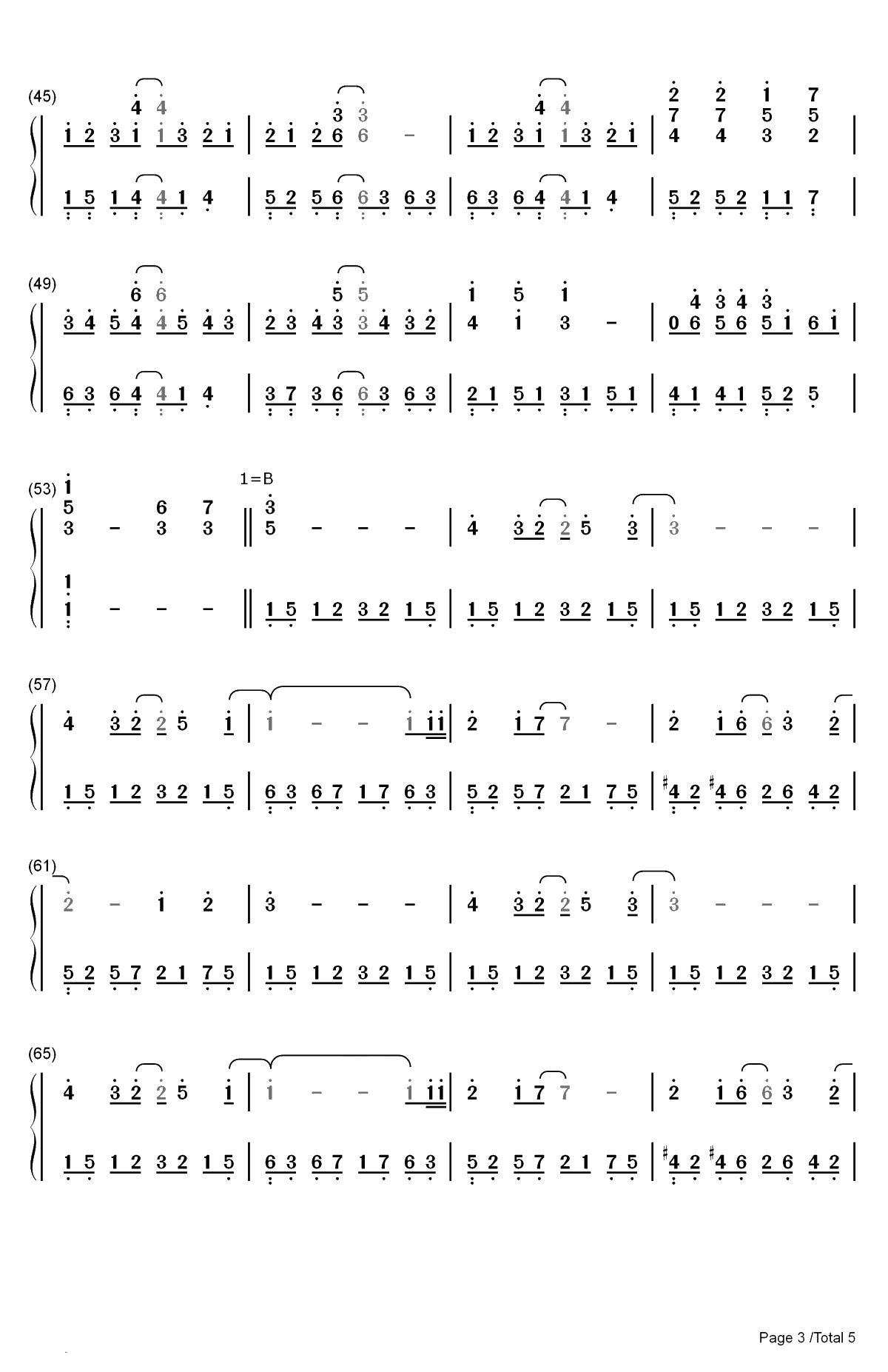 ひとつのハートで-魔神英雄传OP双手简谱预览3