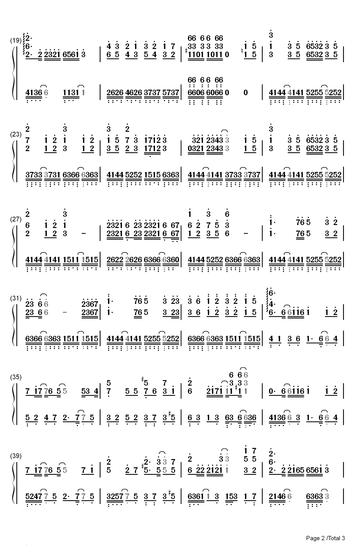 二羽鹤-舰队Collection角色歌双手简谱预览2