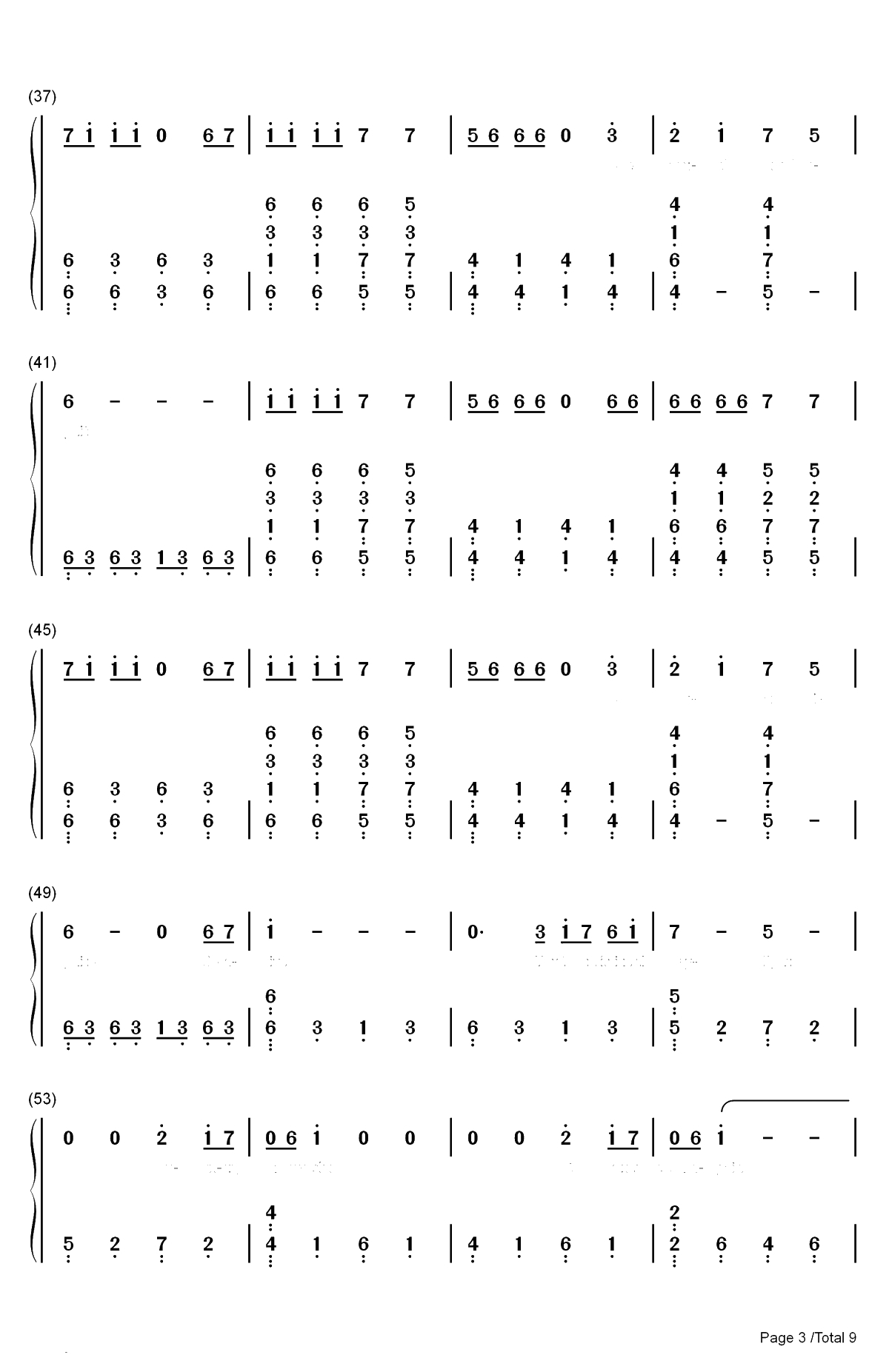 Ignite-人声版双手简谱预览3