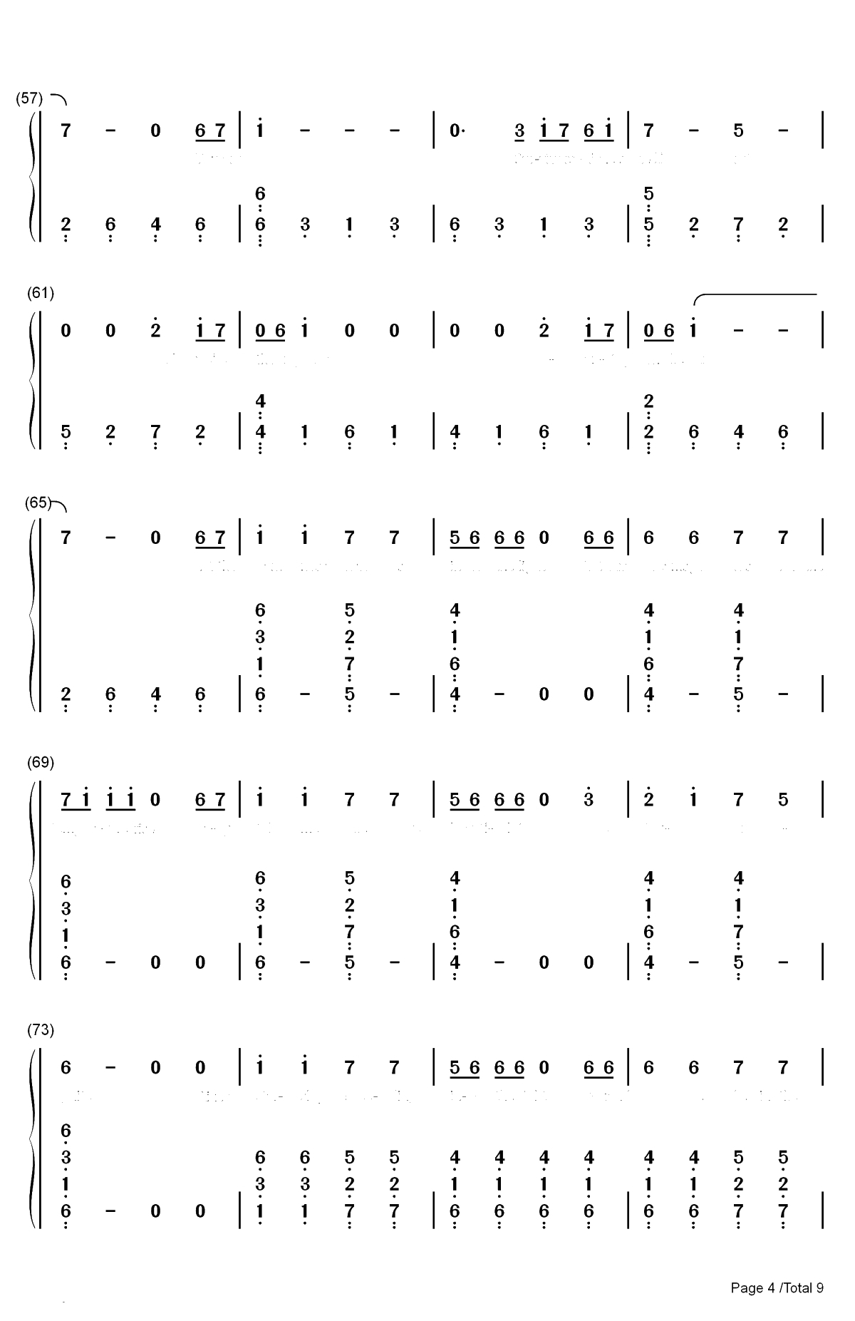 Ignite-人声版双手简谱预览4