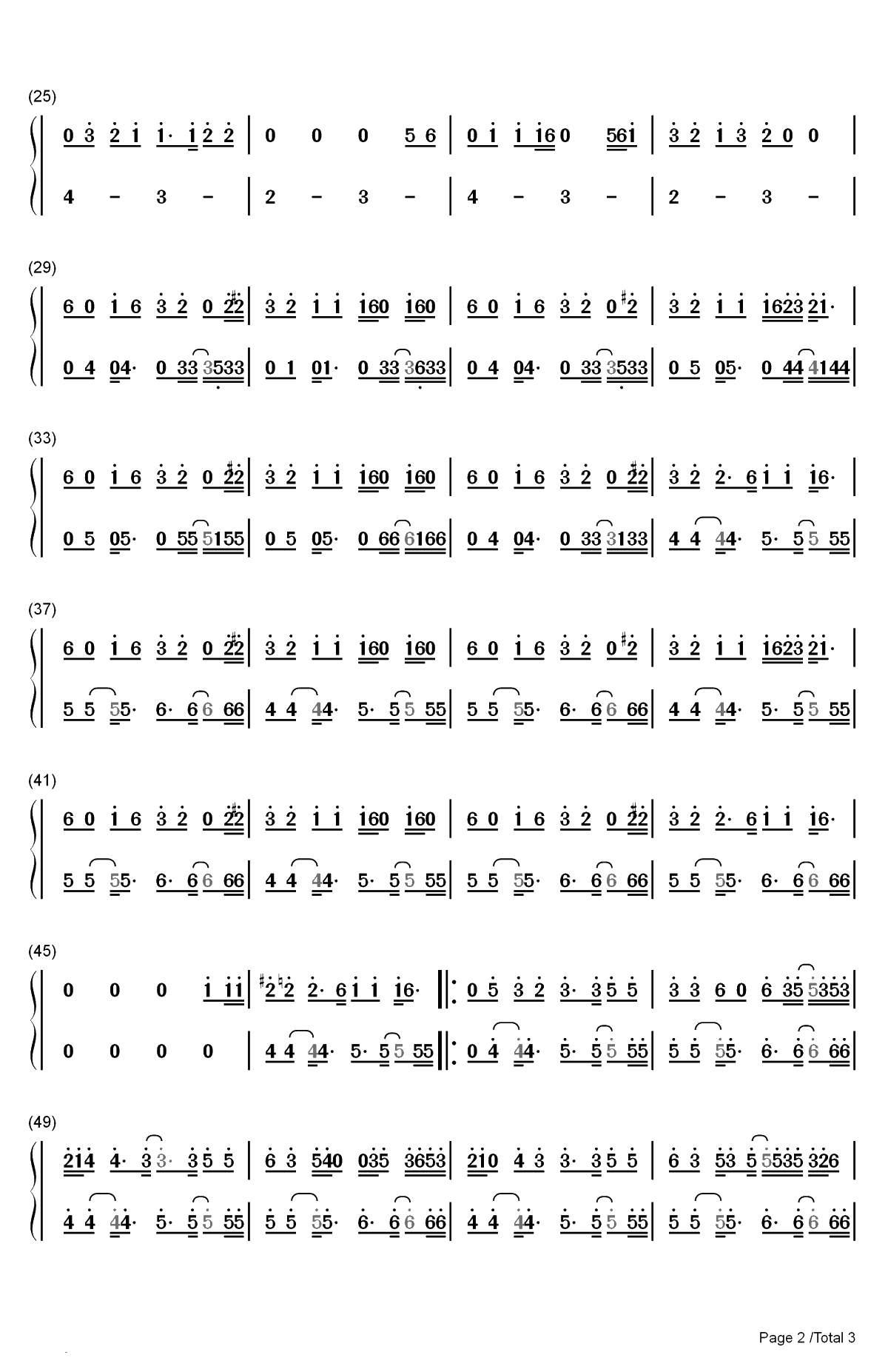 Higher Love-Kygo ft Whitney Houston双手简谱预览2