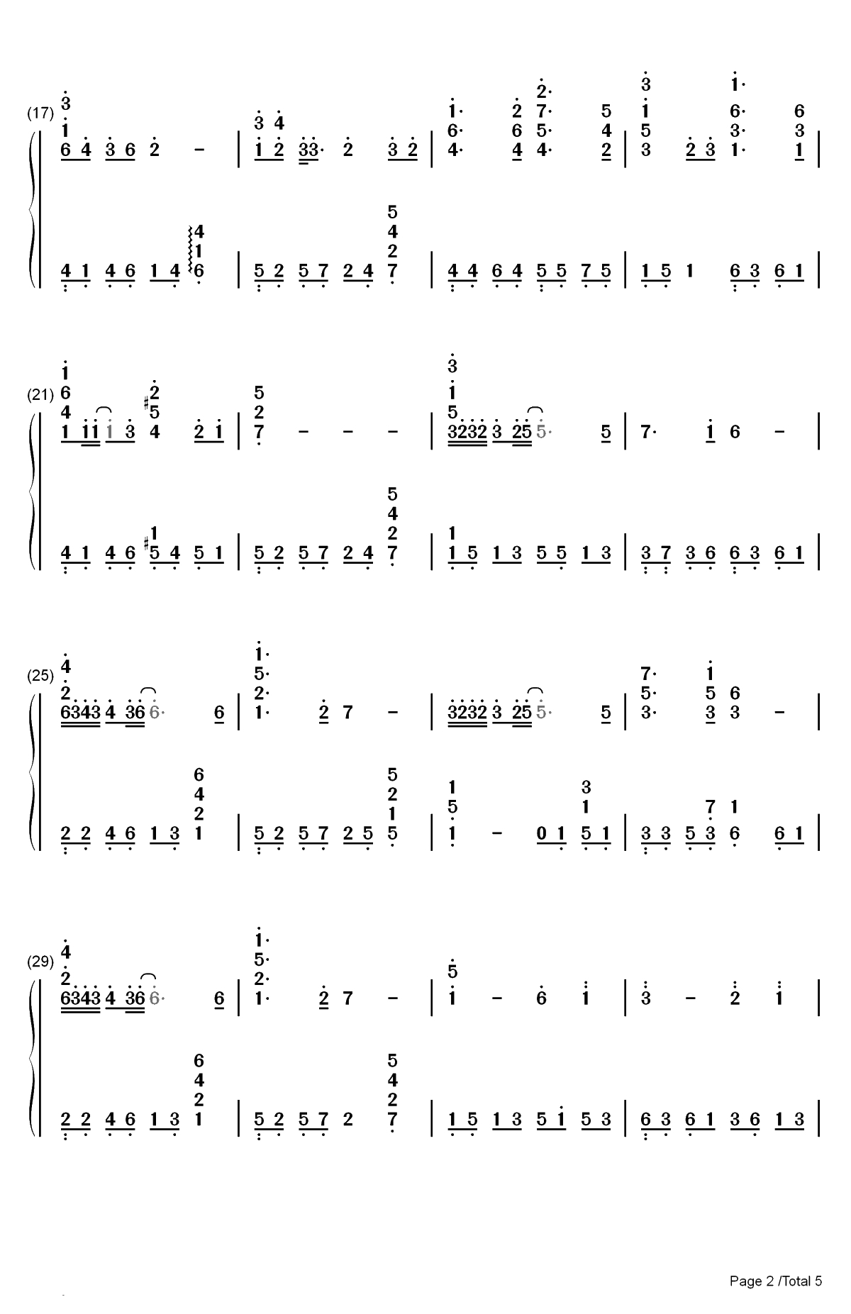 情人-Beyond双手简谱预览2