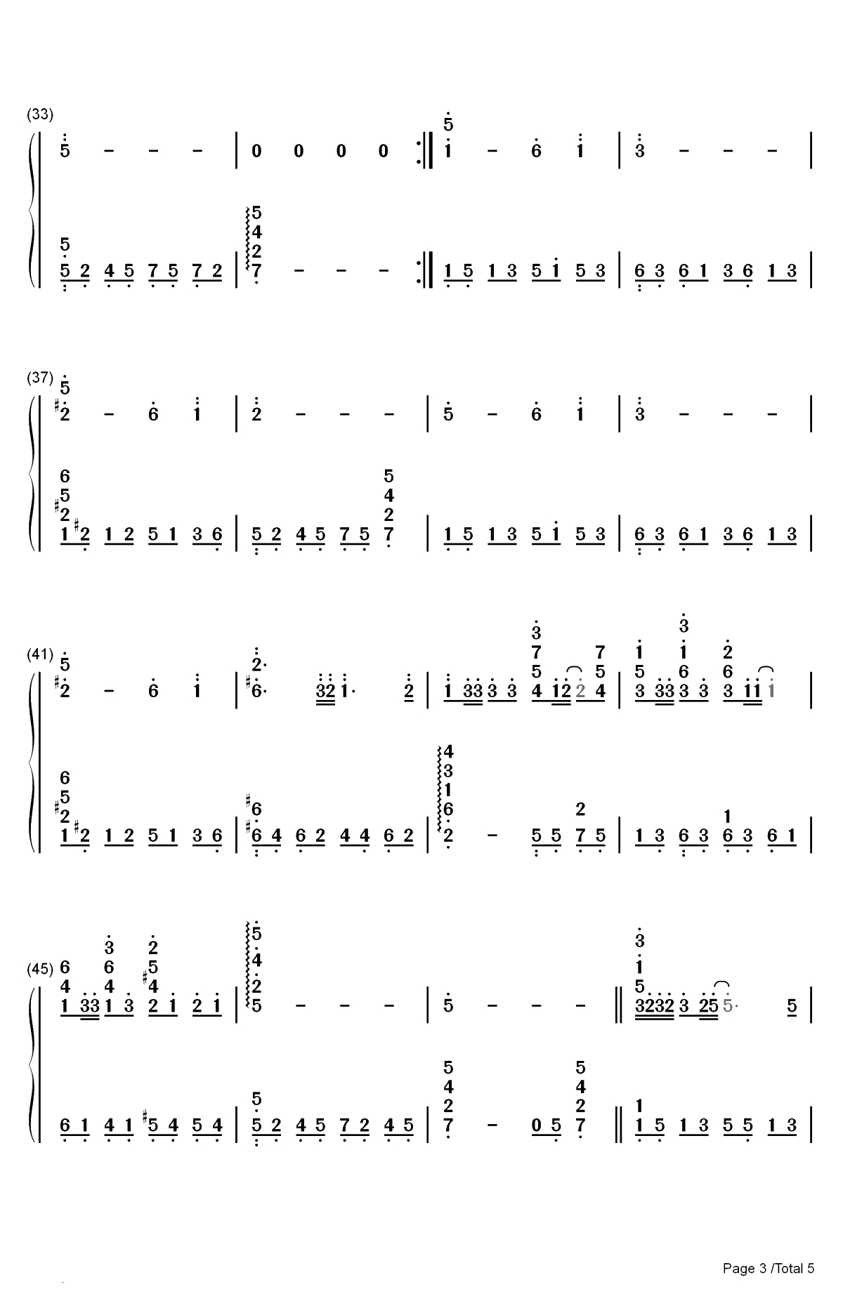 情人-Beyond双手简谱预览3