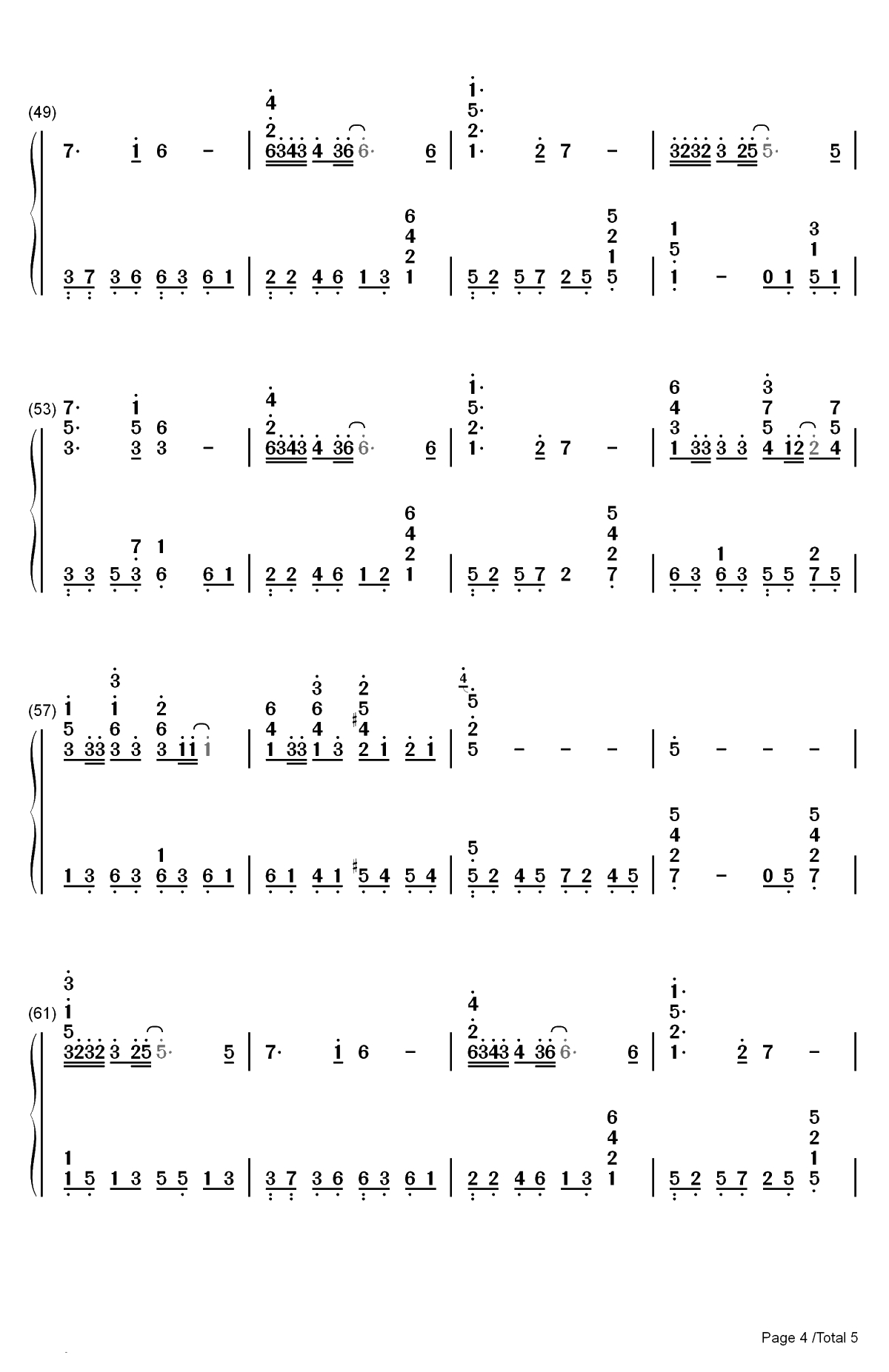 情人-Beyond双手简谱预览4