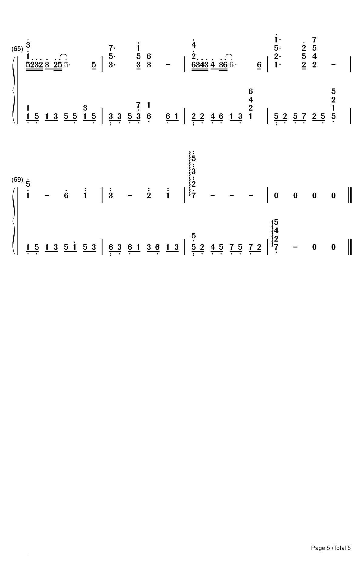情人-Beyond双手简谱预览5