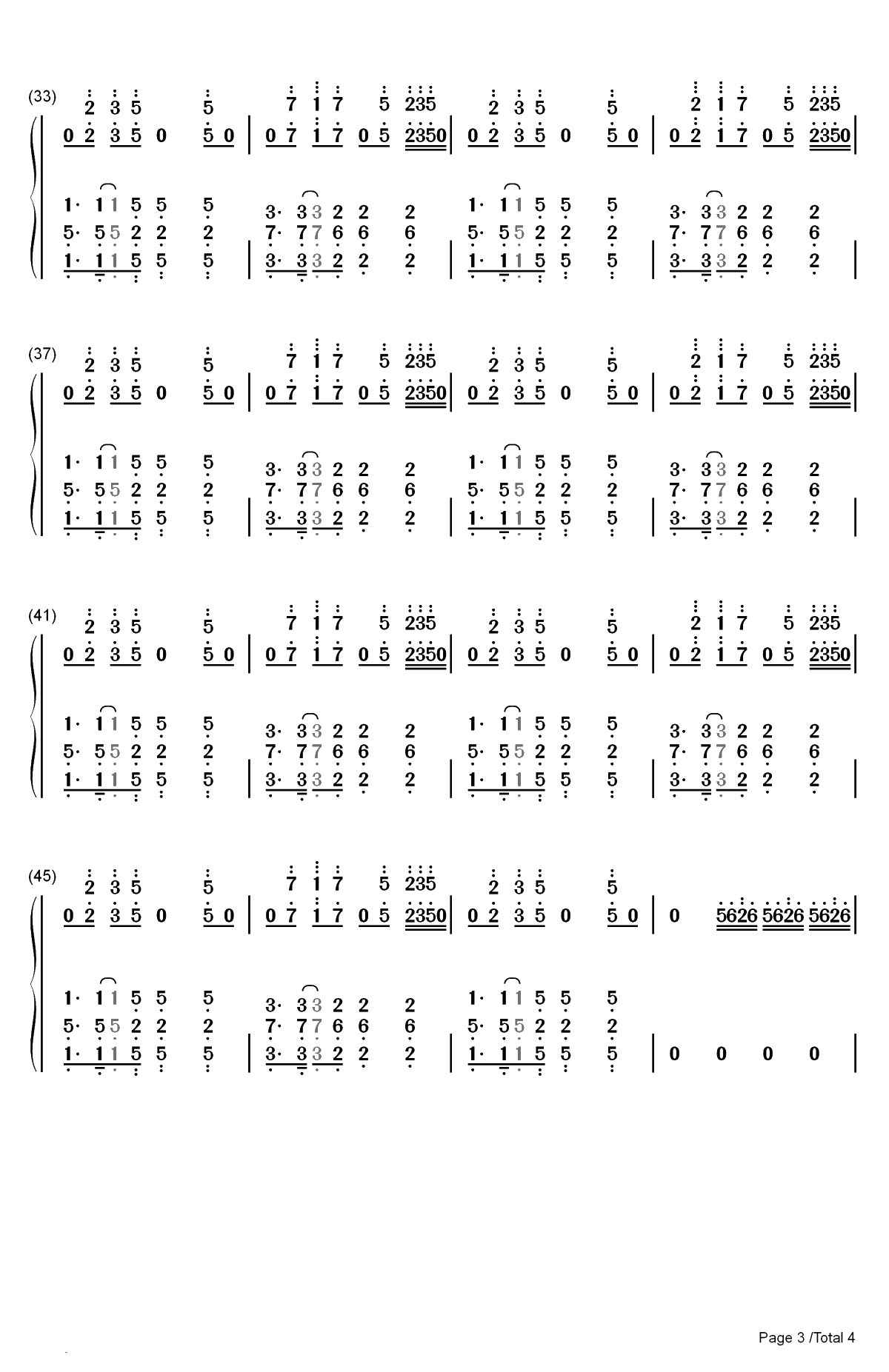 Candy-糖果-滚动的天空双手简谱预览3