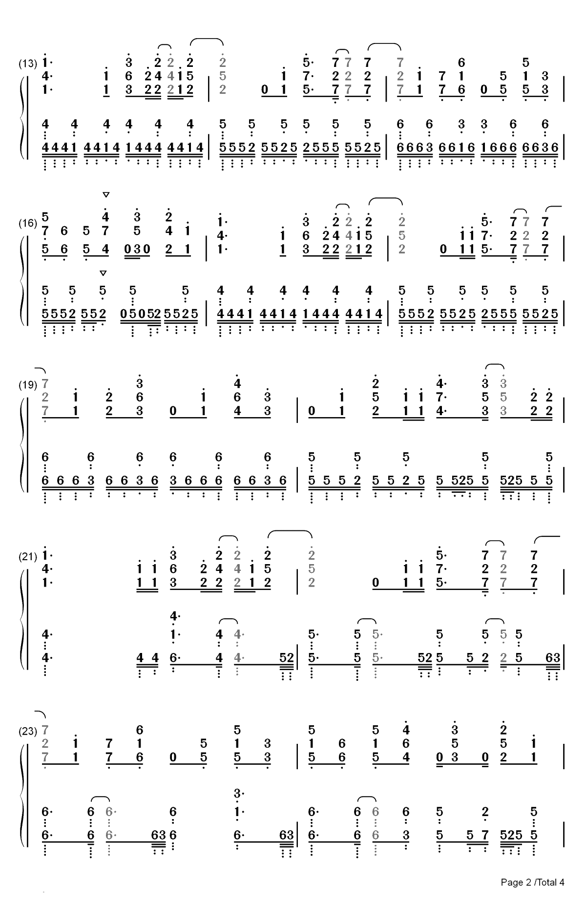 MUKANJYO-海盗战记OP双手简谱预览2