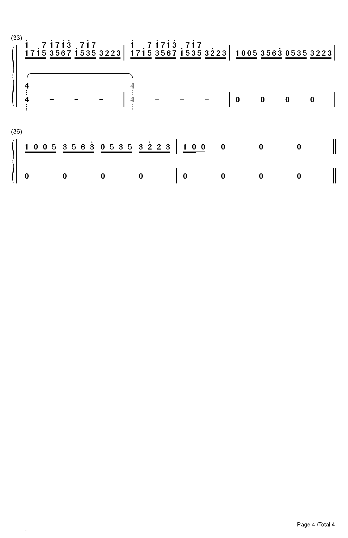 MUKANJYO-海盗战记OP双手简谱预览4