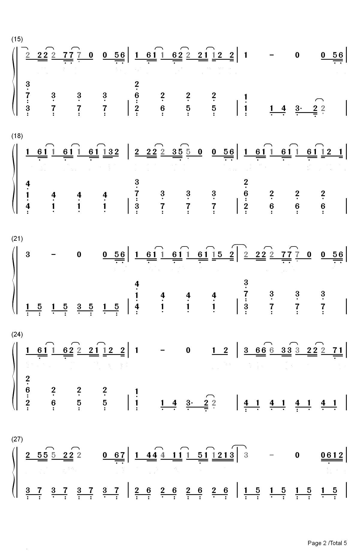 分手的距离-李魏西双手简谱预览2