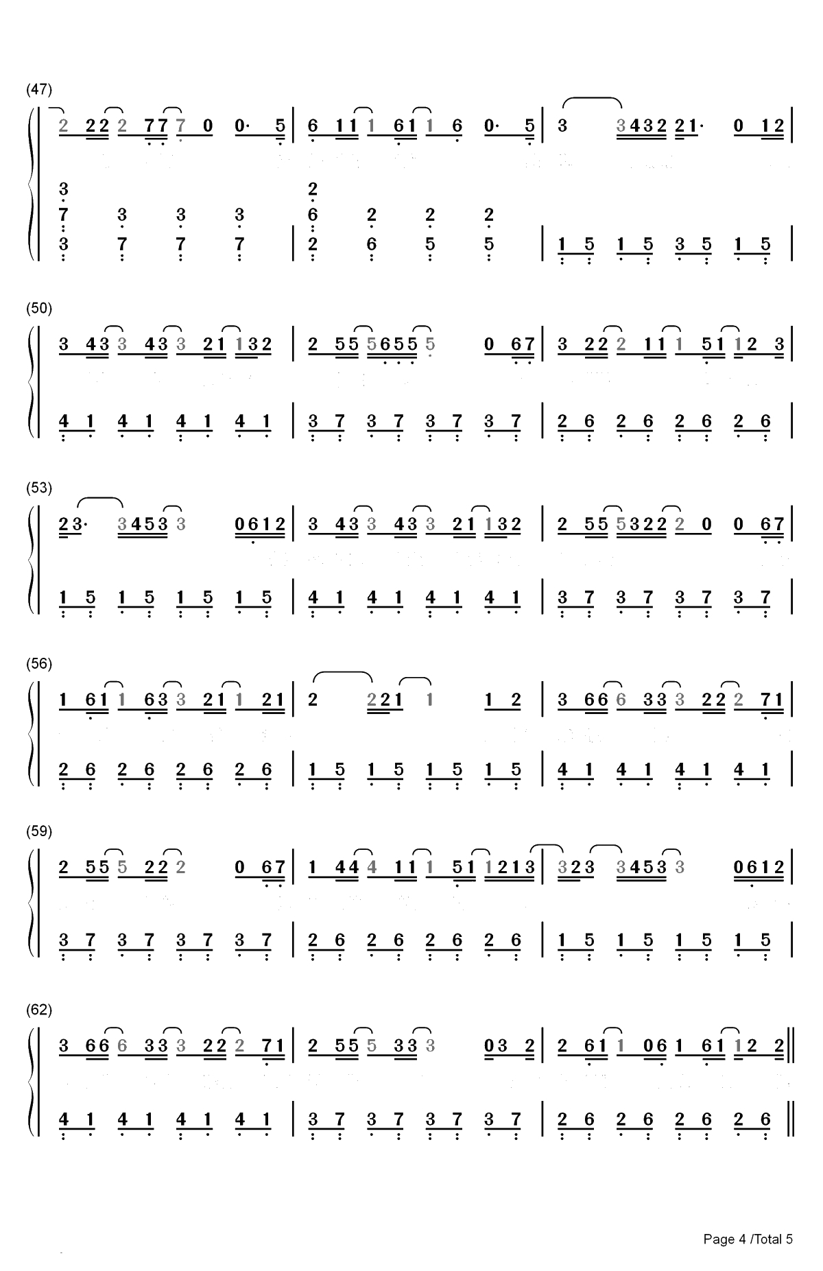 分手的距离-李魏西双手简谱预览4