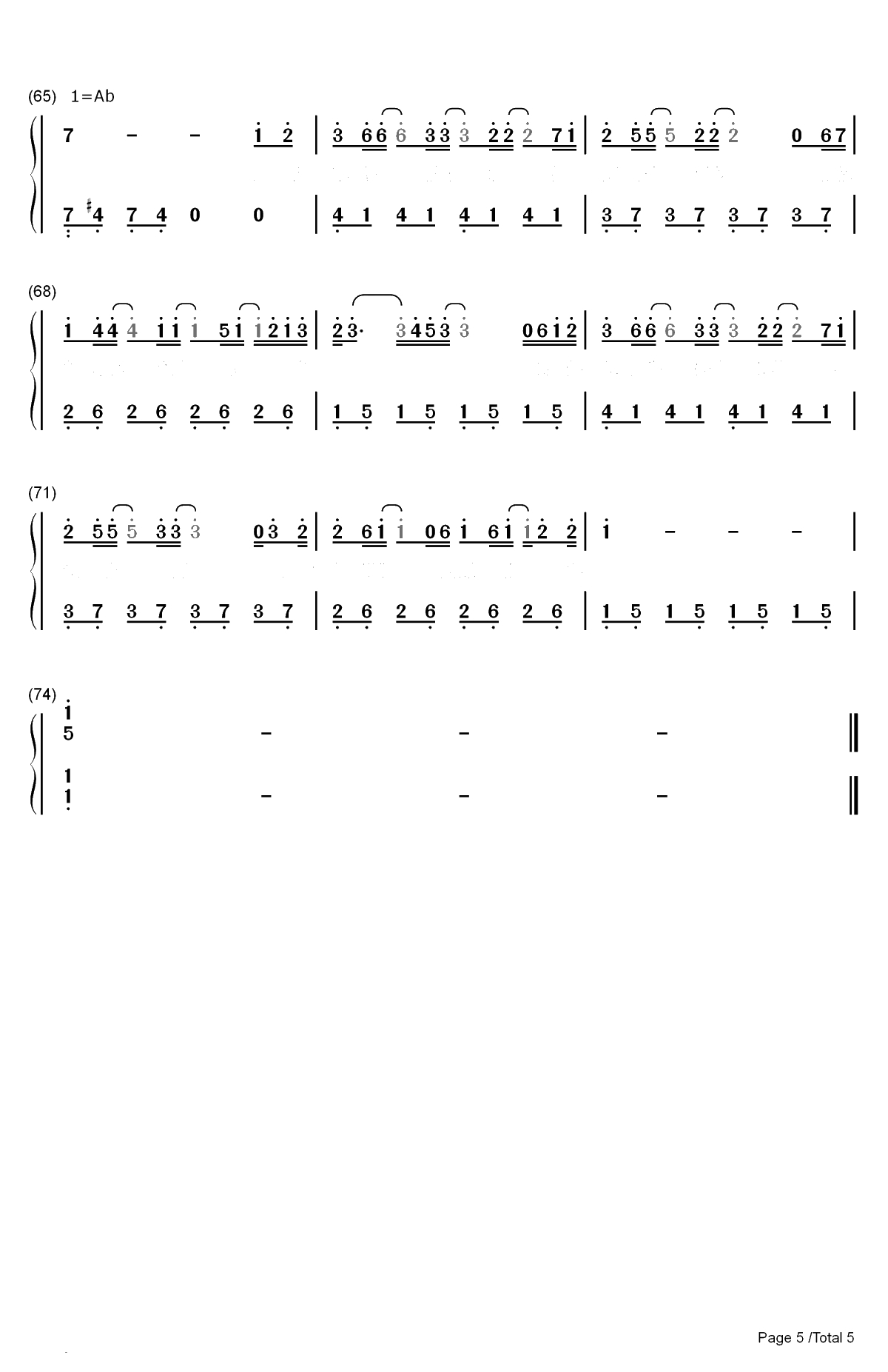 分手的距离-李魏西双手简谱预览5