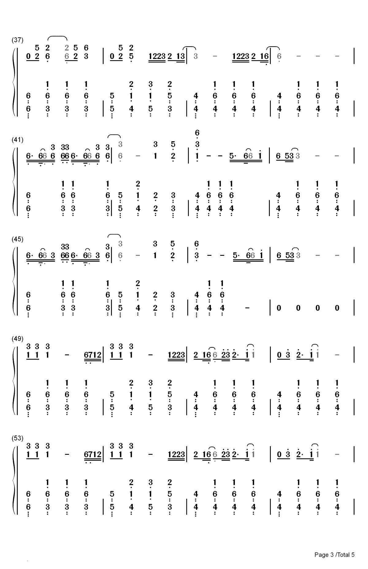 Wait Wait Wait-蔡徐坤双手简谱预览3