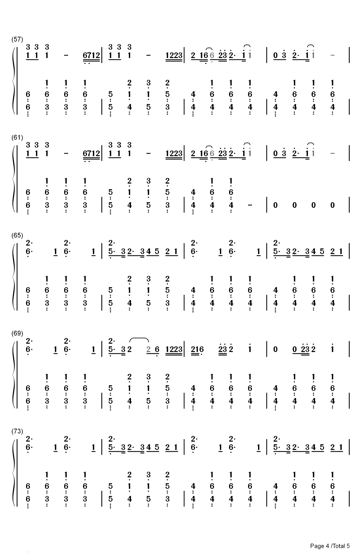 Wait Wait Wait-蔡徐坤双手简谱预览4